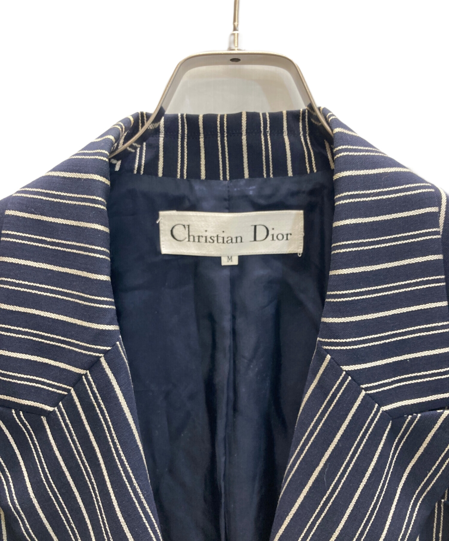 Christian Dior CDロゴボタン テーラードジャケット ストライプ 中古・古着通販】Christian Dior (クリスチャン ディオール) 1B