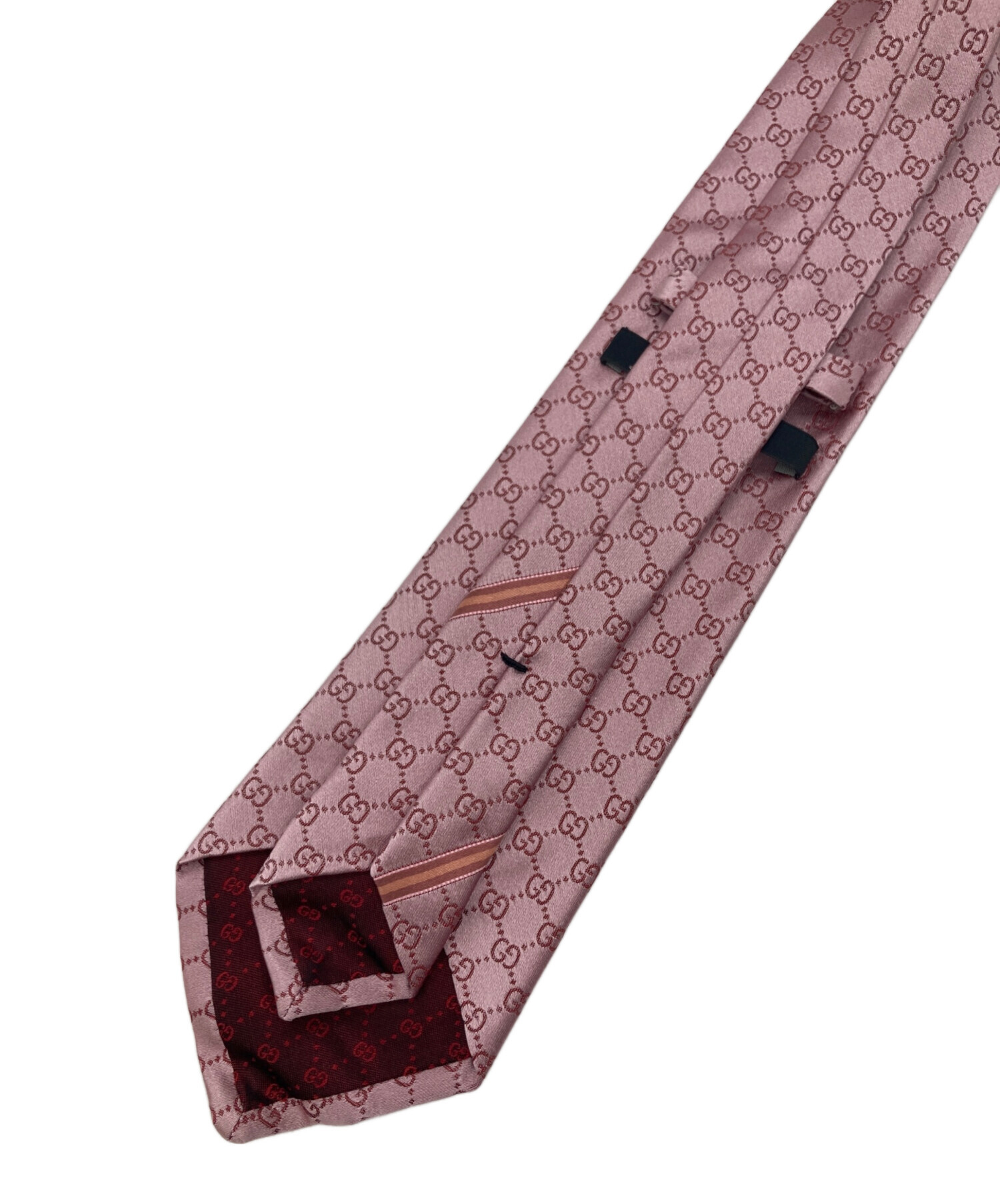 中古・古着通販】GUCCI (グッチ) GGシルク柄ネクタイ ピンク サイズ