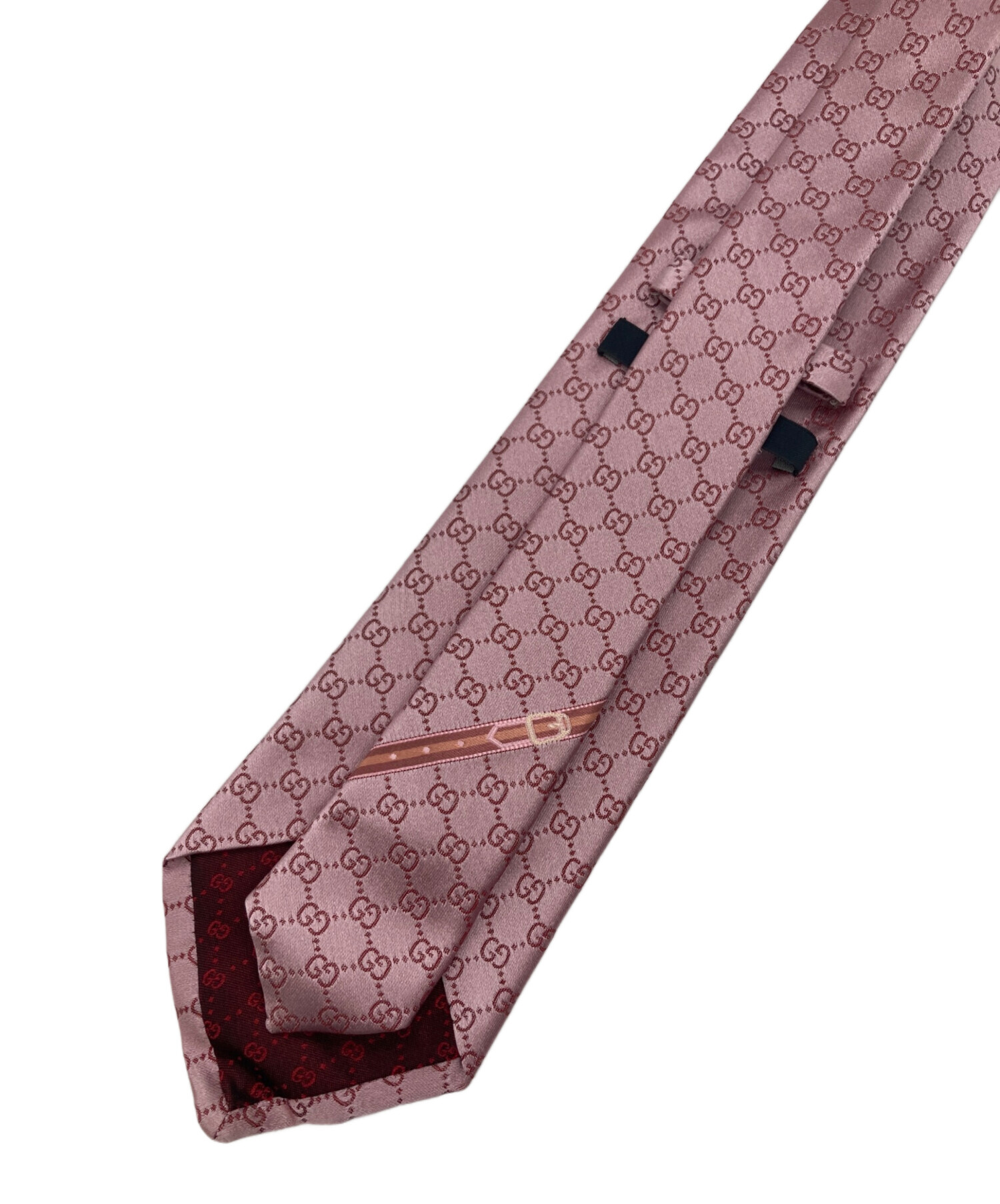 中古・古着通販】GUCCI (グッチ) GGシルク柄ネクタイ ピンク サイズ