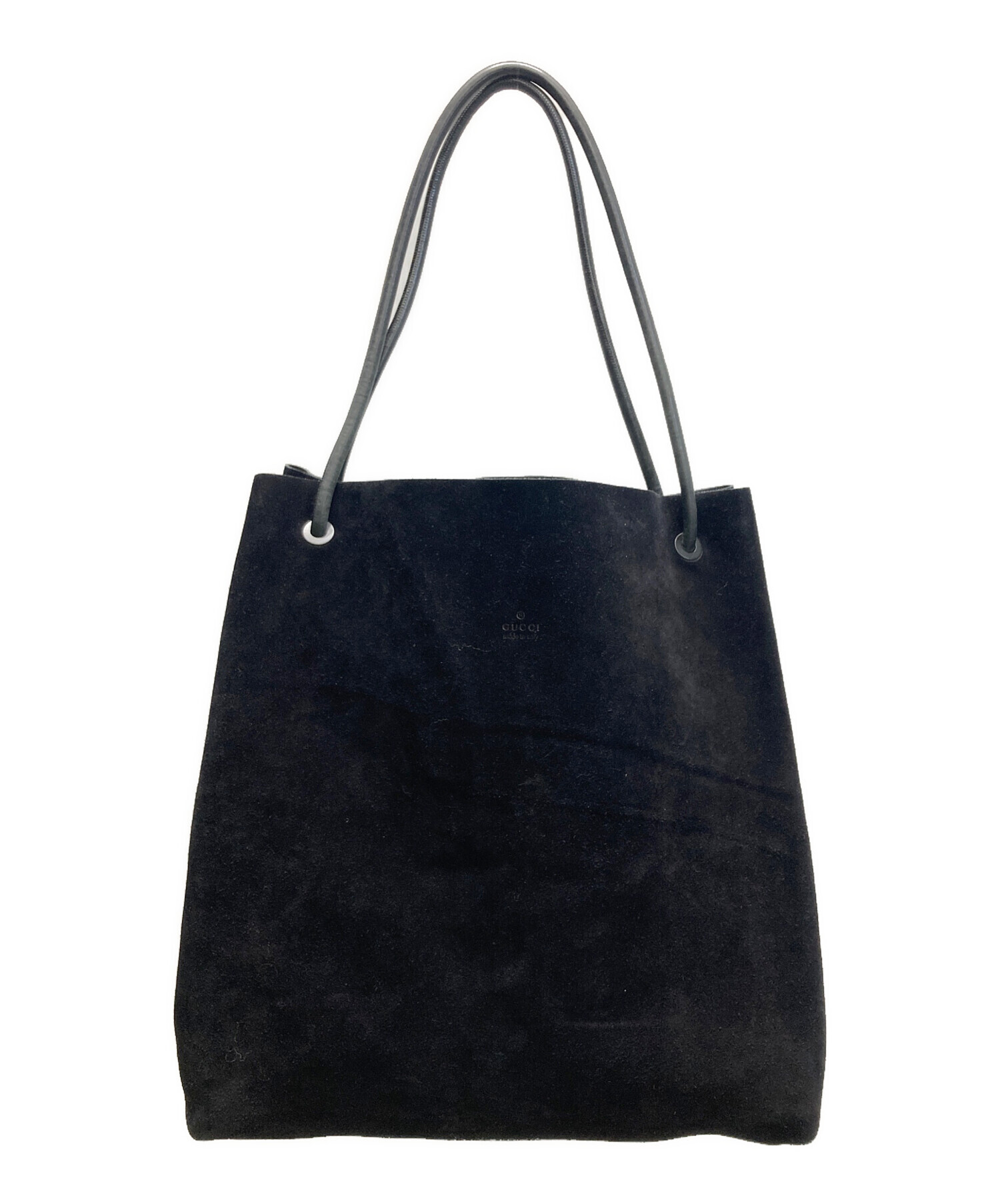 GUCCI グッチ レザートートバッグ ブラック A4収納可 中古・古着通販】GUCCI (グッチ) レザートートバッグ ブラック