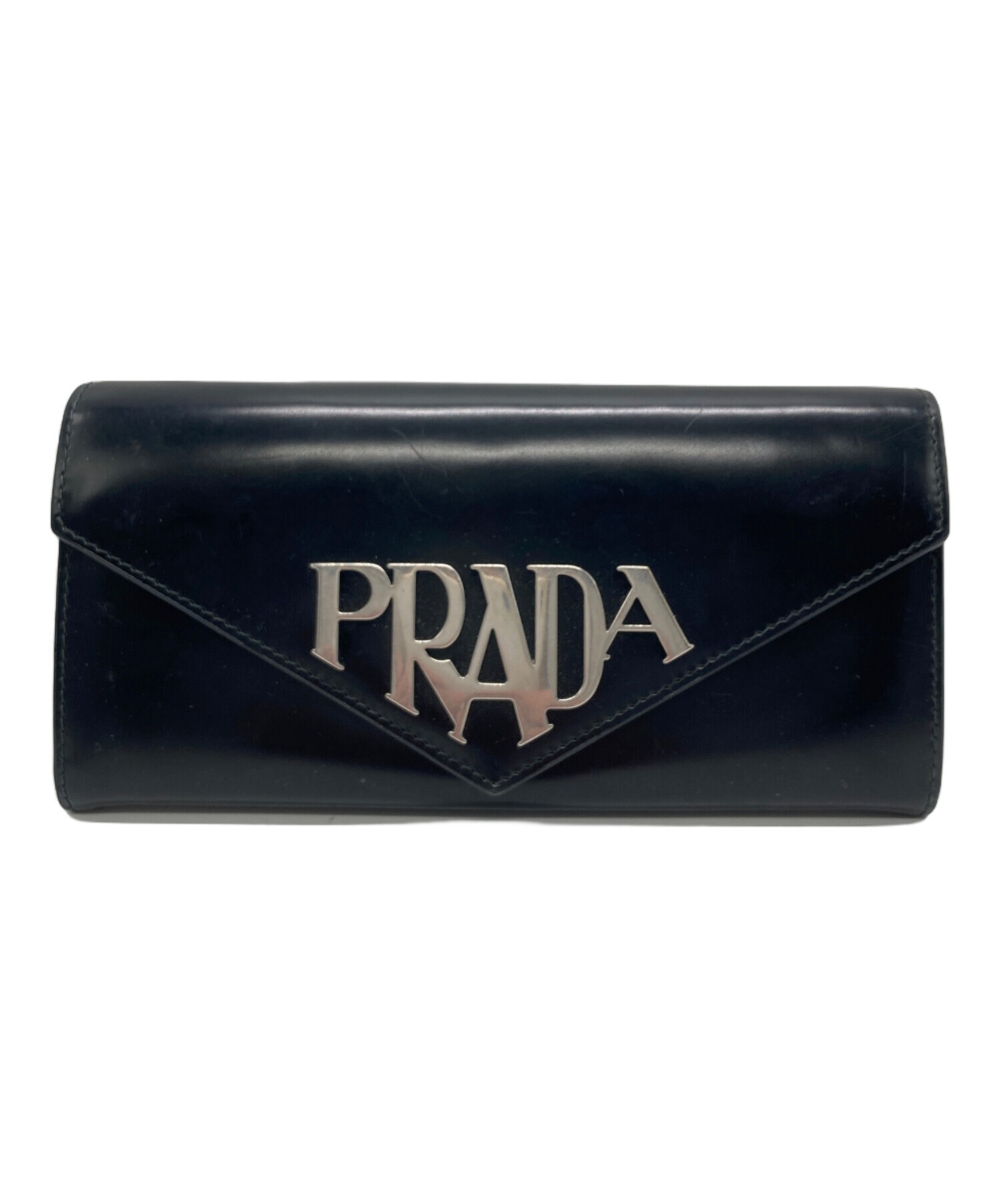 中古・古着通販】PRADA (プラダ) パスケース付 メタリックレザーロゴ