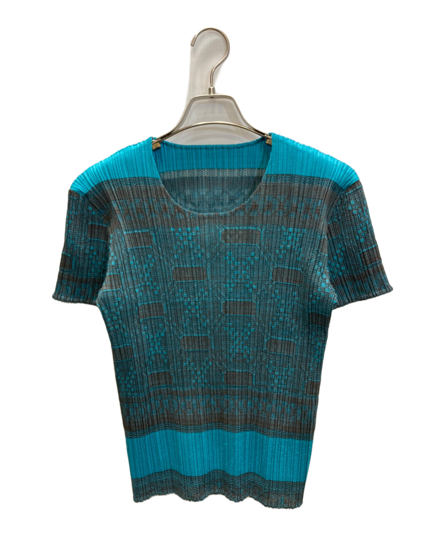 pleats please マルチカラーエキゾチック 半袖プリーツトップス pleats please マルチカラーエキゾチック 半袖プリーツトップス 【公式