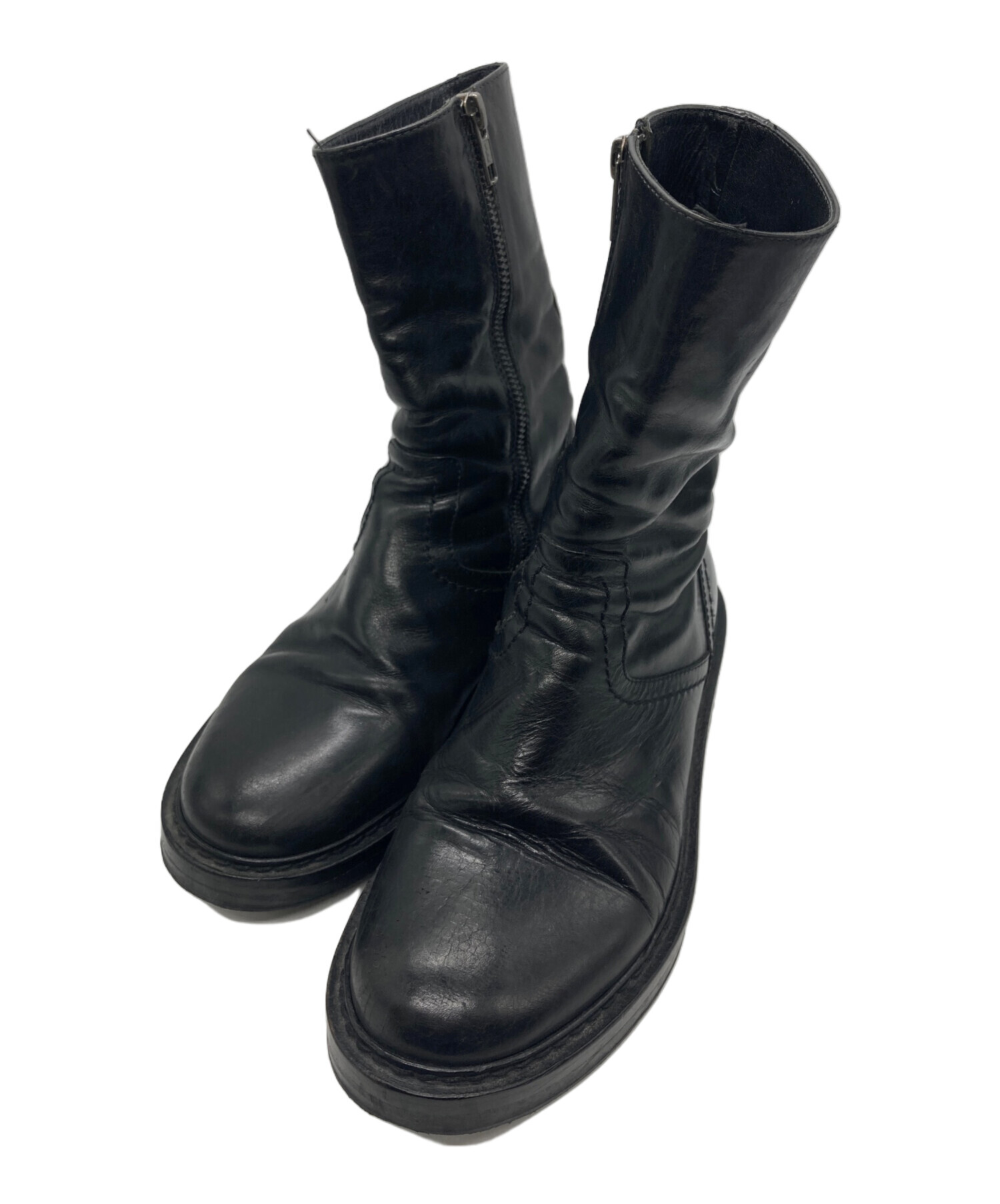 Demeulemeester Ann Ankle Leather Boots Back Laced Heiko アン