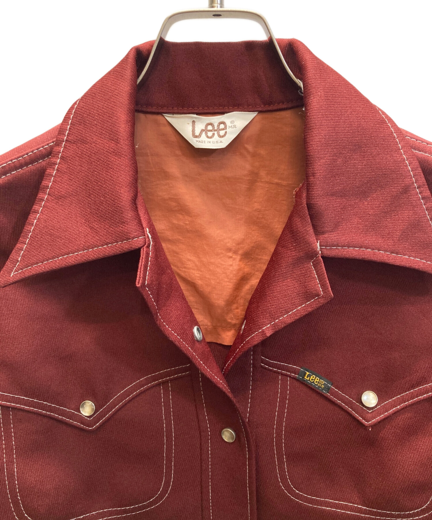 中古・古着通販】LEE (リー) 70s ウエスタンシャツ レッド サイズ:下記
