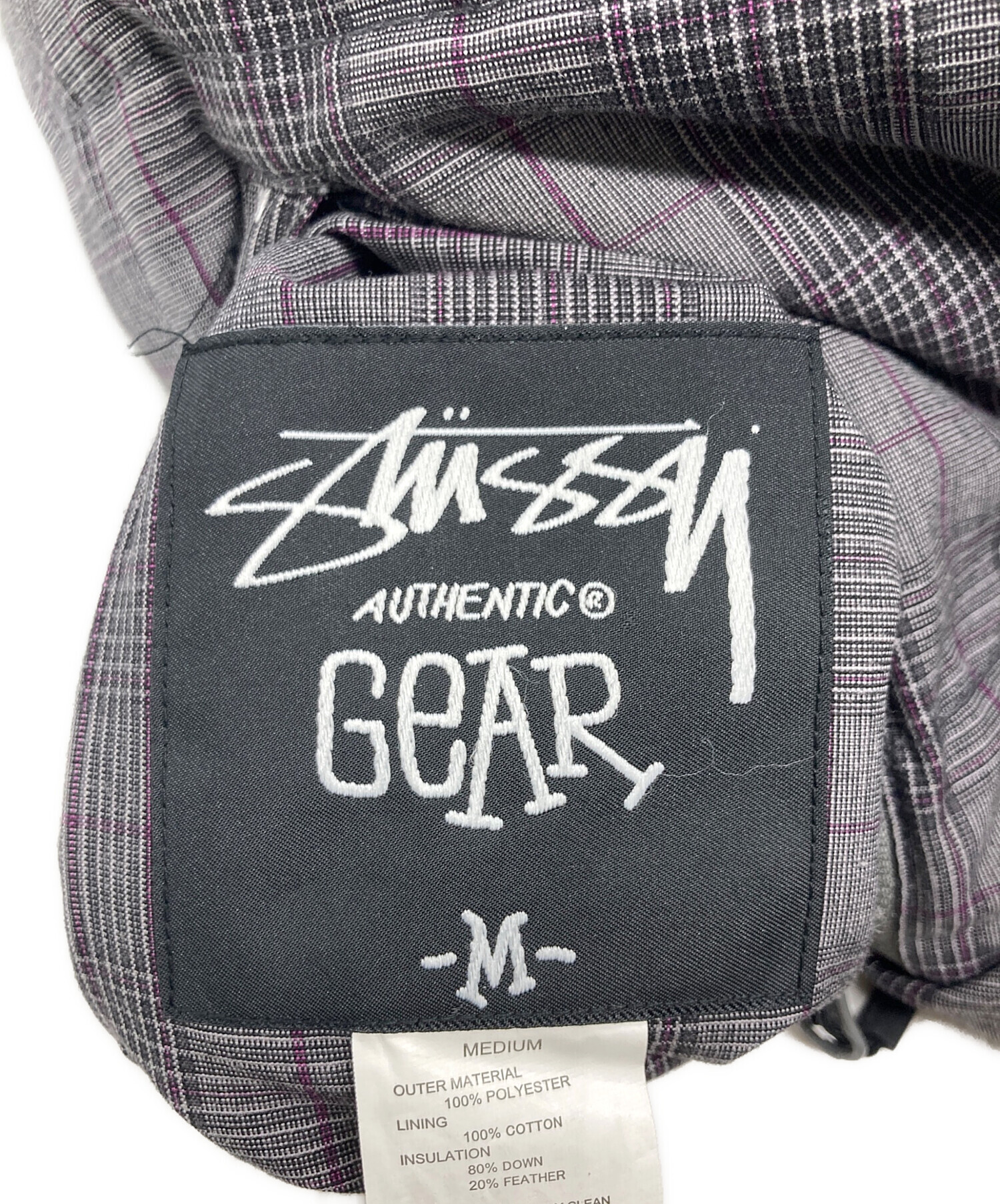 中古・古着通販】stussy (ステューシー) ダウンベスト グレー×ブラック