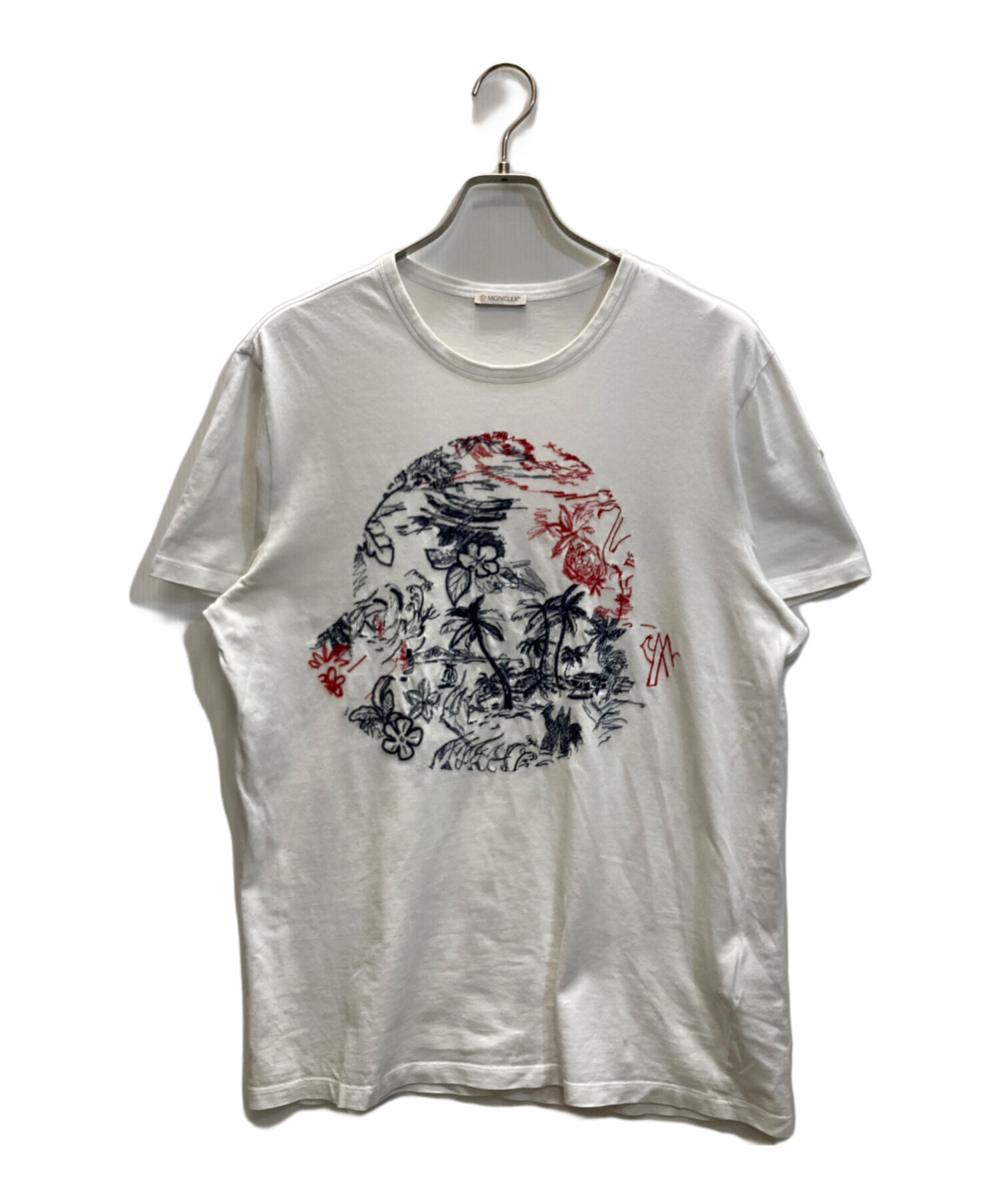 希少 MONCLER　モンクレール　Tシャツ　白　メンズ　古着 中古・古着通販】MONCLER (モンクレール) MAGLIA T-SHIRT ホワイト