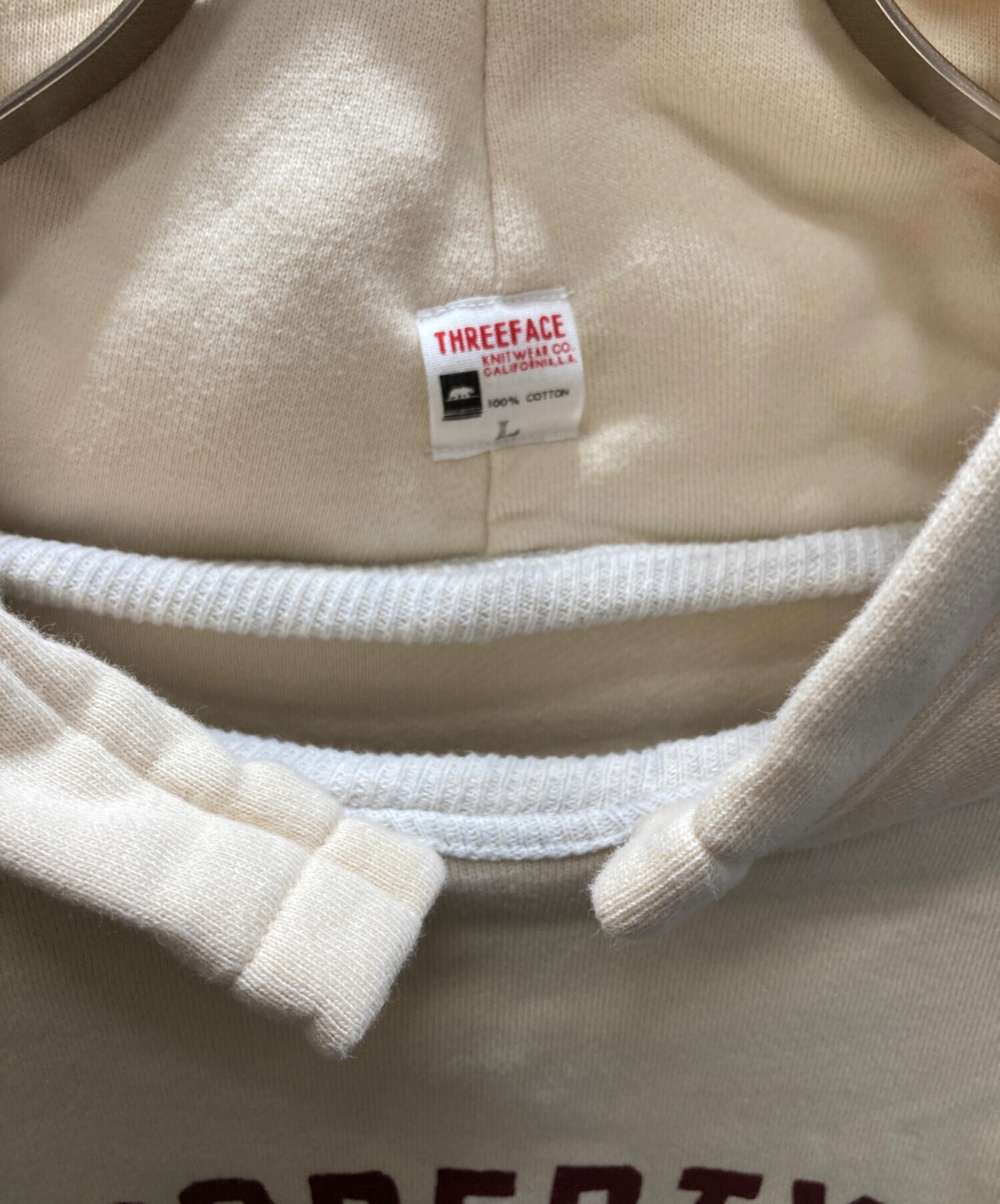 トップス THREEFACE DOUBLE FACE AFTER HOODIE 中古・古着通販】THREEFACE (スリーフェイス) DOUBLE FACE AFTER