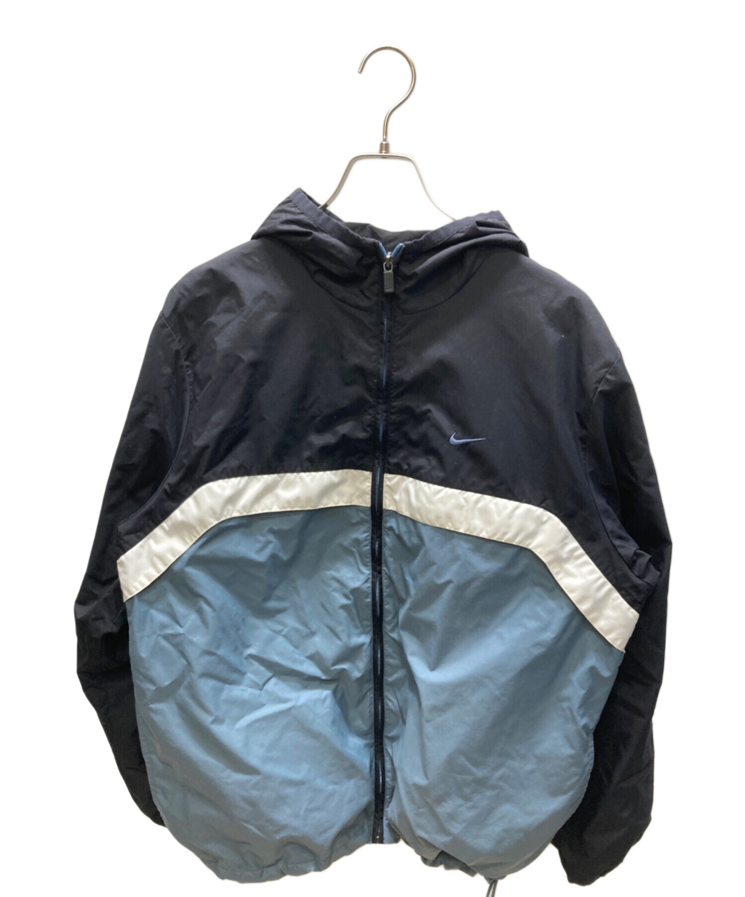 中古・古着通販】NIKE (ナイキ) ナイロンジャケット ブラック×ブルー 