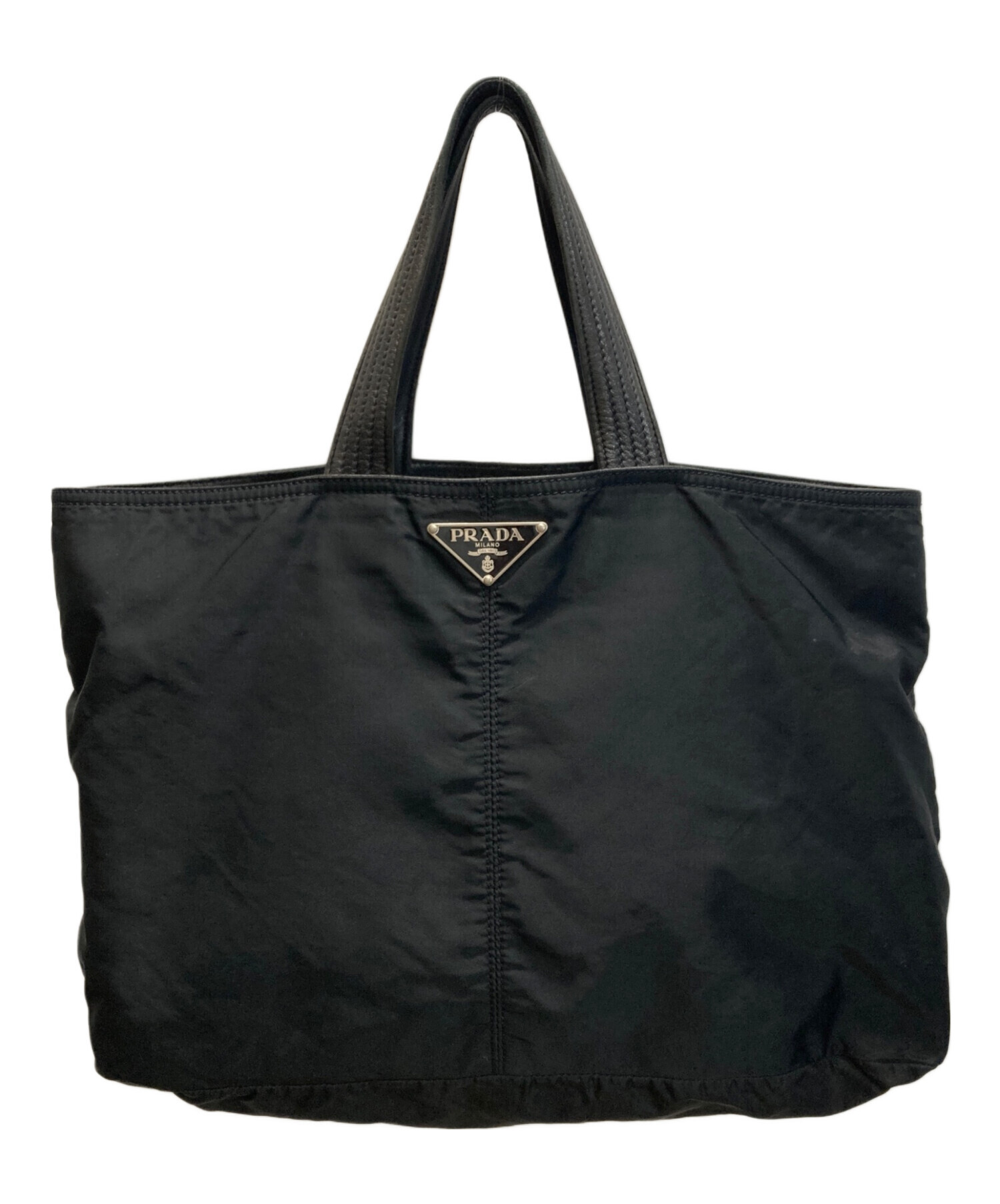 中古・古着通販】PRADA (プラダ) レザーハンドル ナイロントートバッグ 