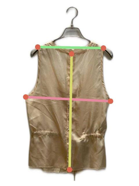 PRADA プラダ シルク ビーズネック ノースリーブ トップス サイズ40 中古・古着通販】PRADA (プラダ) シルクノースリーブブラウス ベージュ