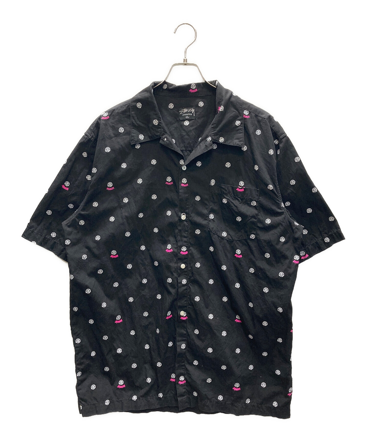 中古・古着通販】stussy (ステューシー) 総柄シャツ ブラック サイズ