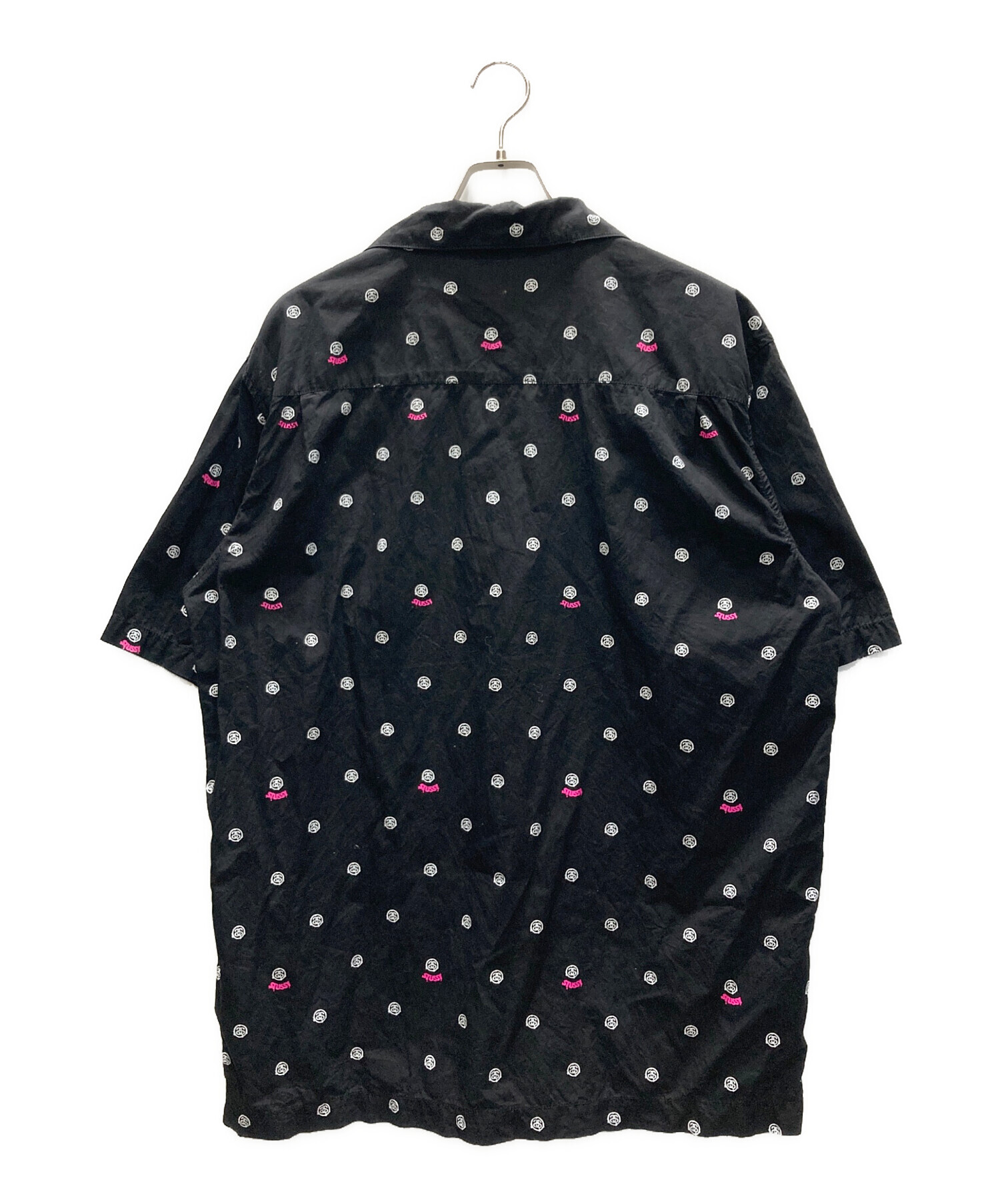 中古・古着通販】stussy (ステューシー) 総柄シャツ ブラック サイズ 