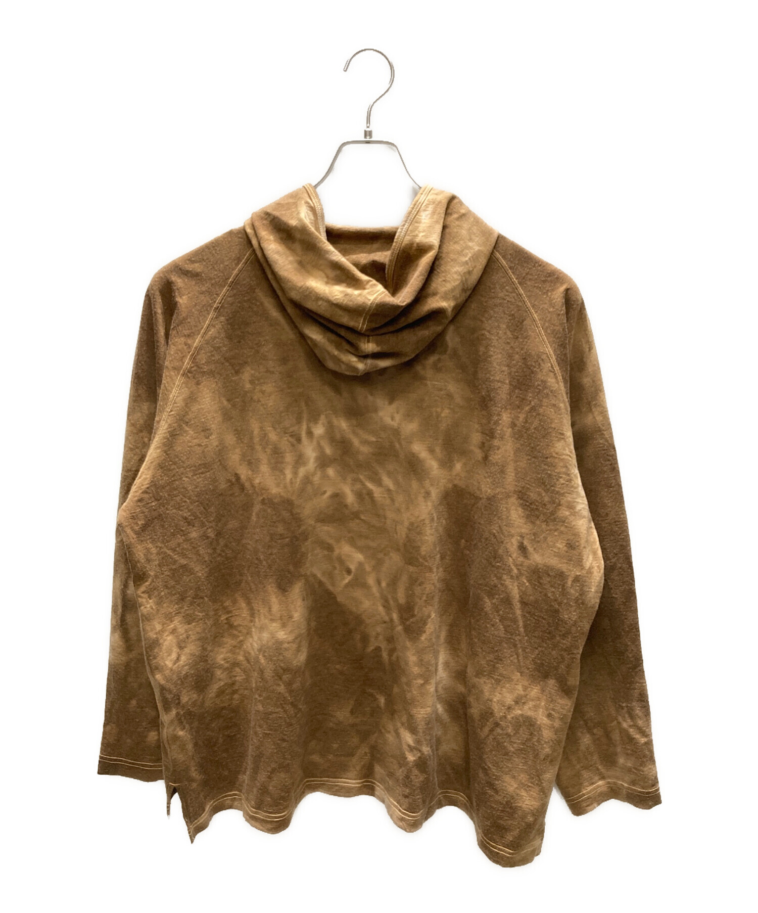 INNAT インアット パーカー M 茶 【古着】【中古】【送料無料】 中古・古着通販】INNAT (インアット) WOOL TIE-DYE HOODIE ブラウン