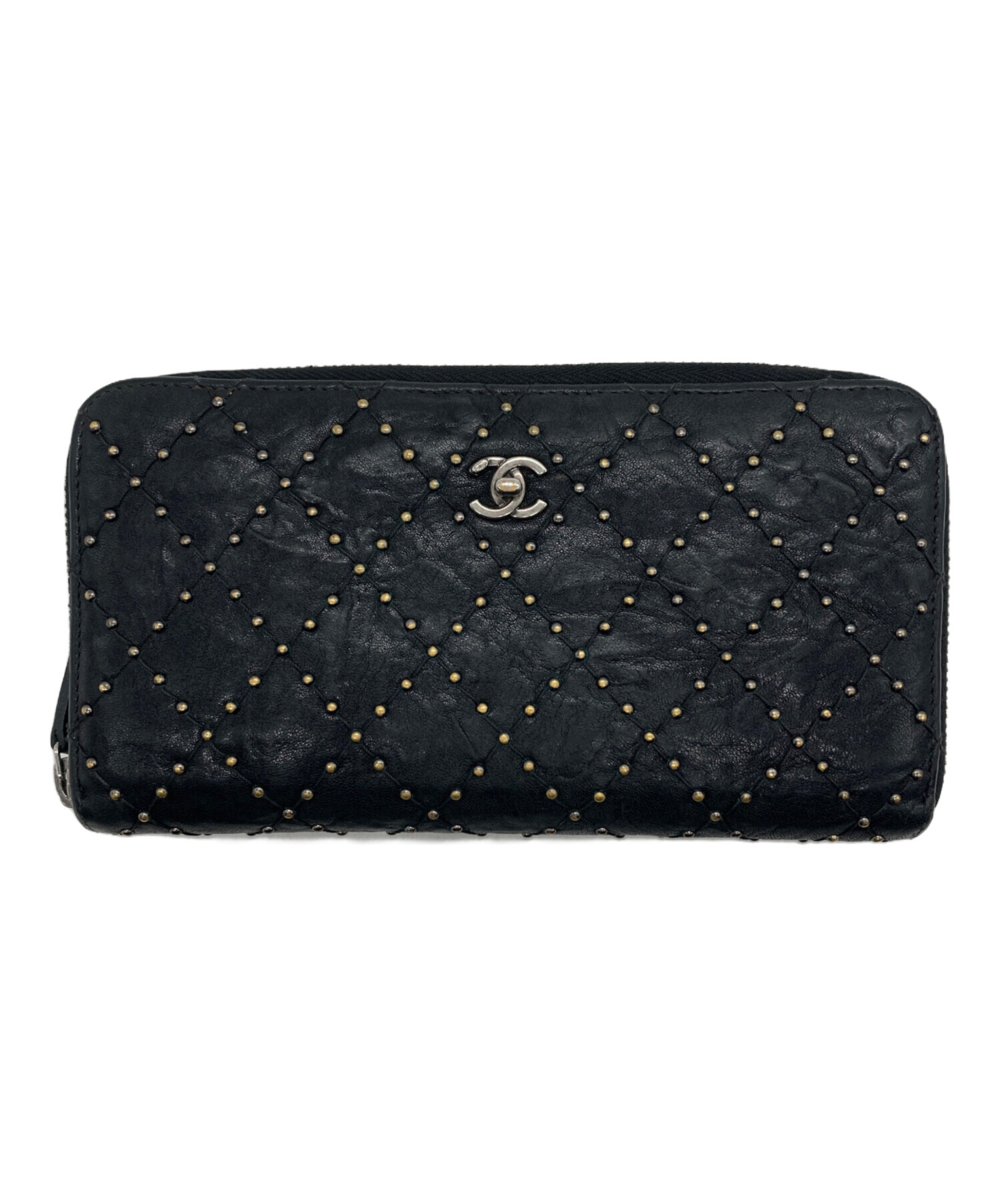 シャネル ラウンドファスナー ウォレット 中古 中古・古着通販】CHANEL (シャネル) スタッズラウンドファスナー