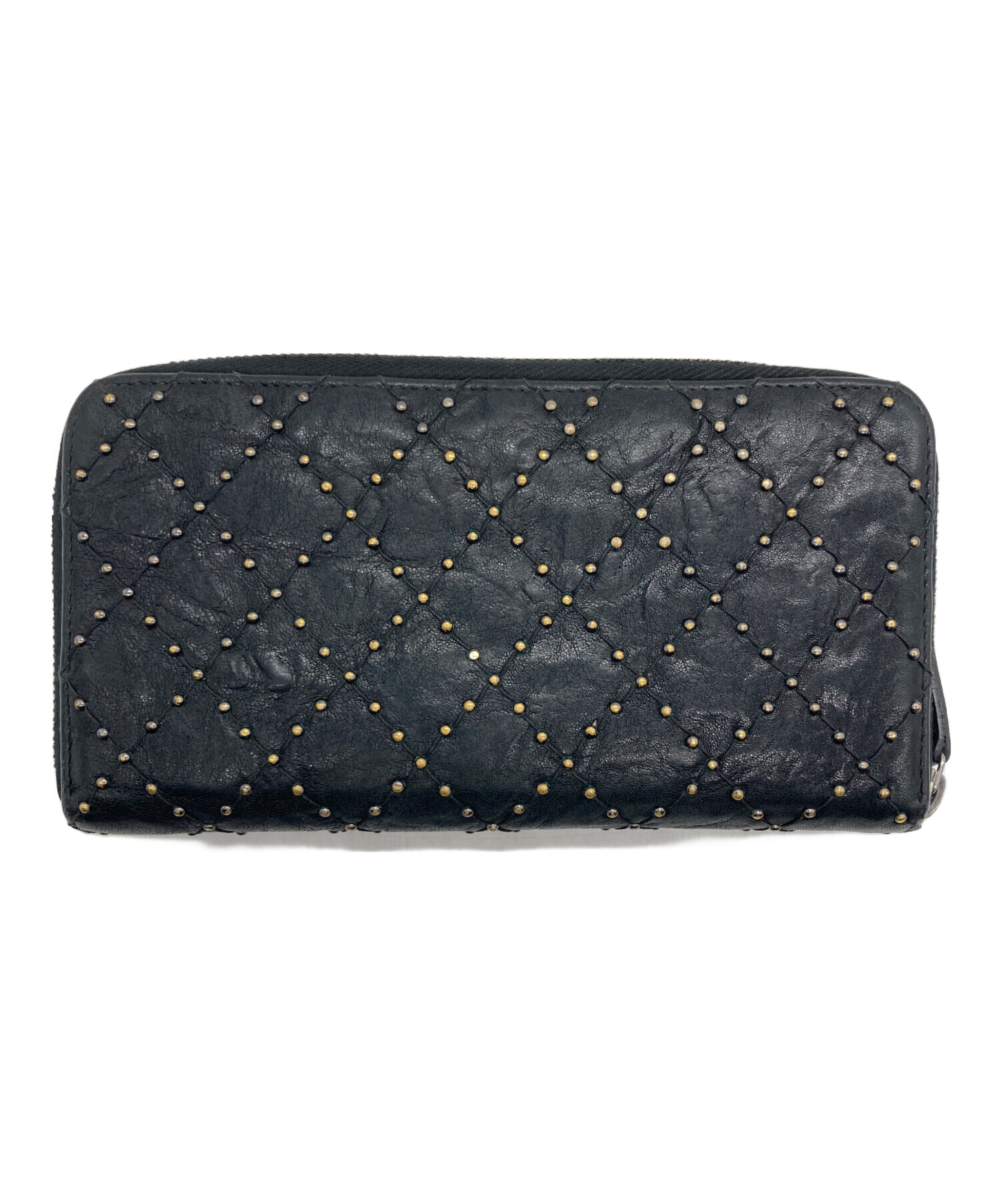 シャネル ラウンドファスナー ウォレット 中古 中古・古着通販】CHANEL (シャネル) スタッズラウンドファスナー