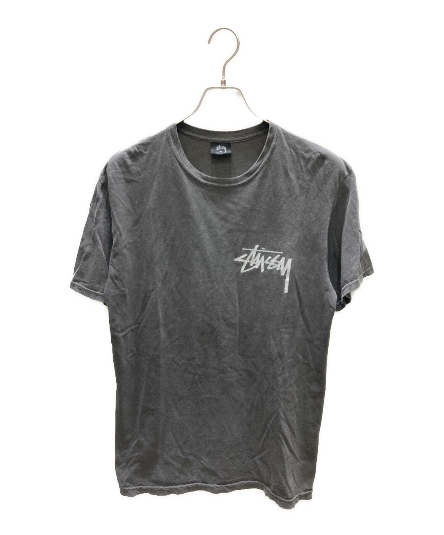 stüssy ロゴプリント Tシャツ グレー　XSサイズ 中古・古着通販】stussy (ステューシー) ロゴプリントTシャツ グレー