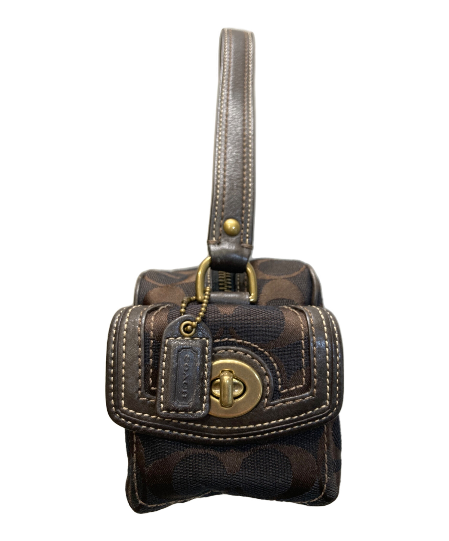 中古・古着通販】COACH (コーチ) シグネチャー ミニ ハンドバッグ