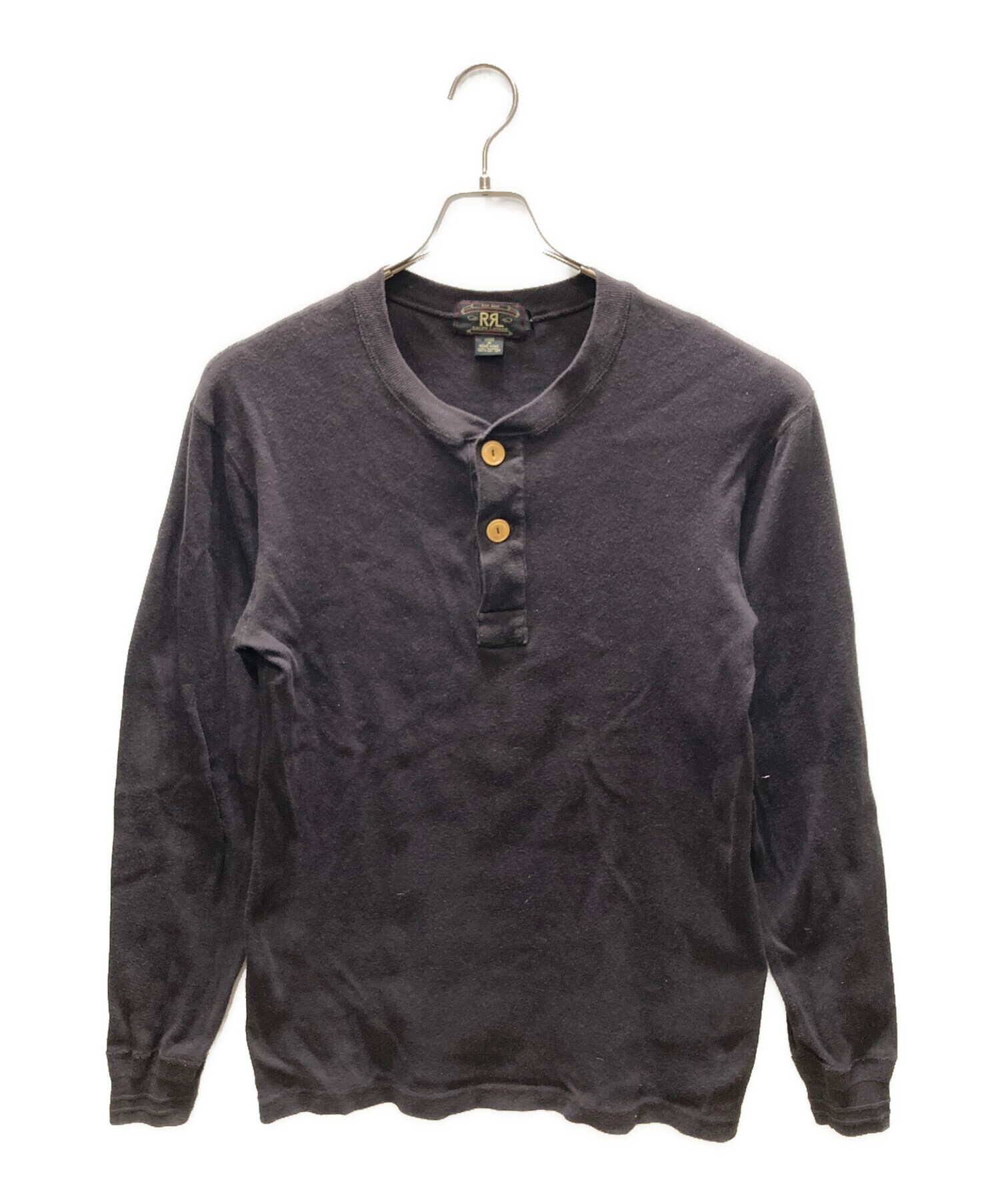RRL (ダブルアールエル )ヘンリーネック長袖カットソー ダークグレー 中古・古着通販】RRL (ダブルアールエル) ヘンリーネックカットソー