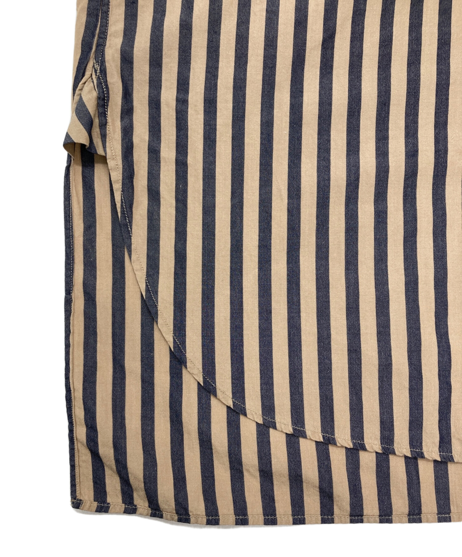 中古・古着通販】COMOLI (コモリ) ストライプバンドカラーシャツ