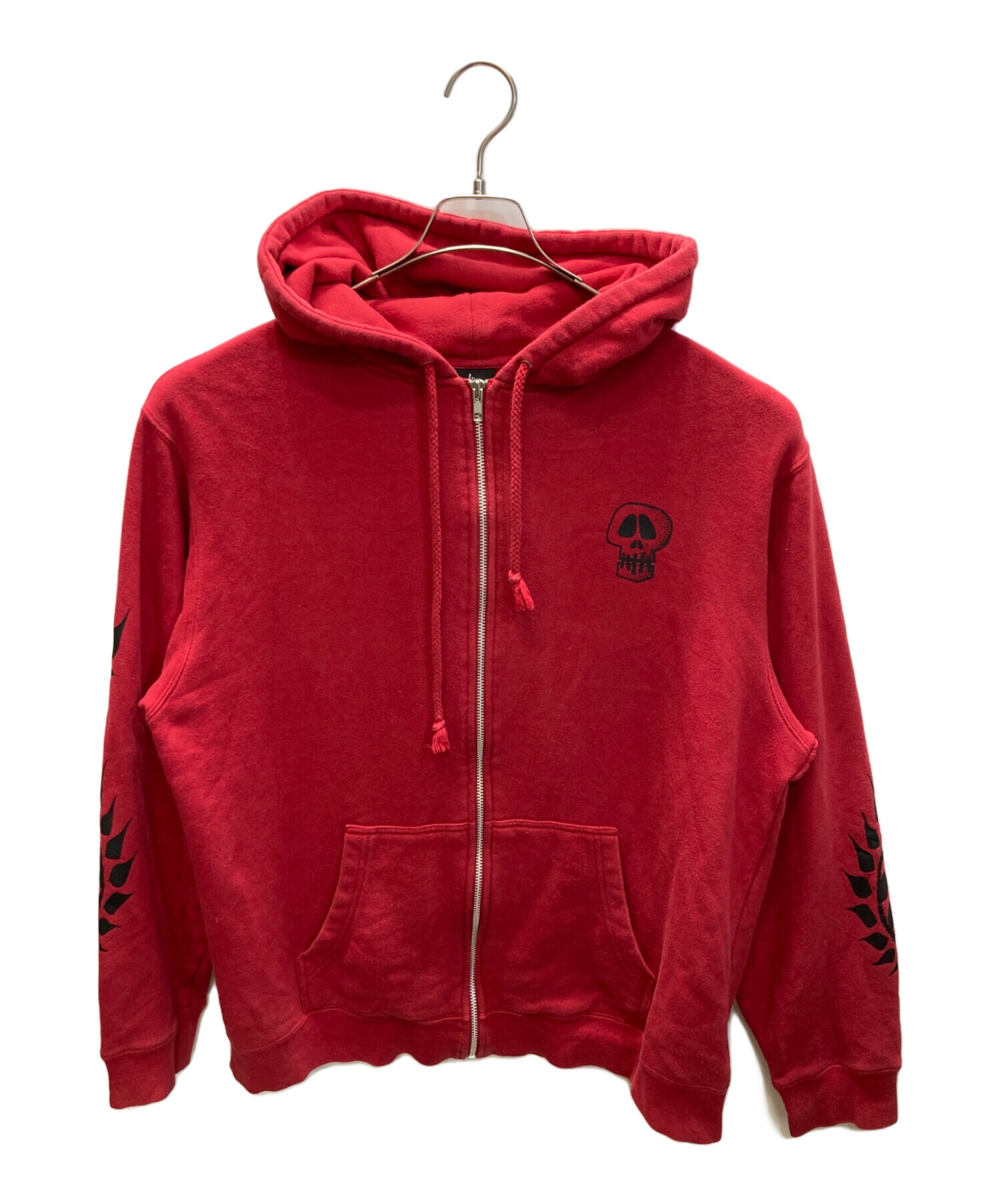 Stussy スカルプリント パーカー パープル L 中古・古着通販】stussy (ステューシー) スカルプリント ジップアップ