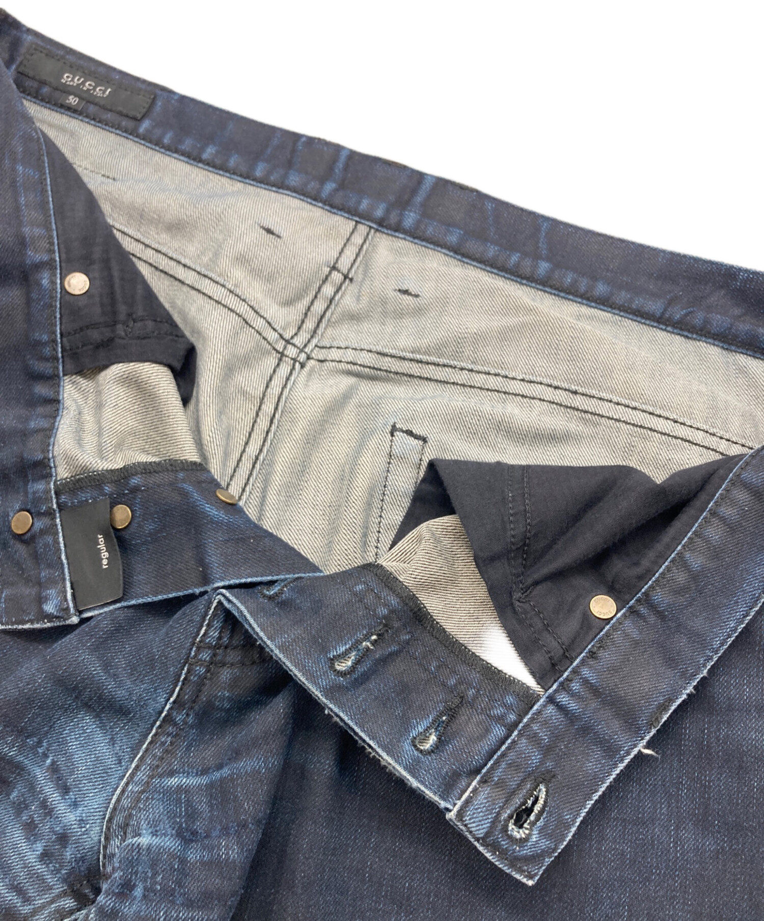 中古・古着通販】GUCCI (グッチ) ストレートデニムパンツ インディゴ