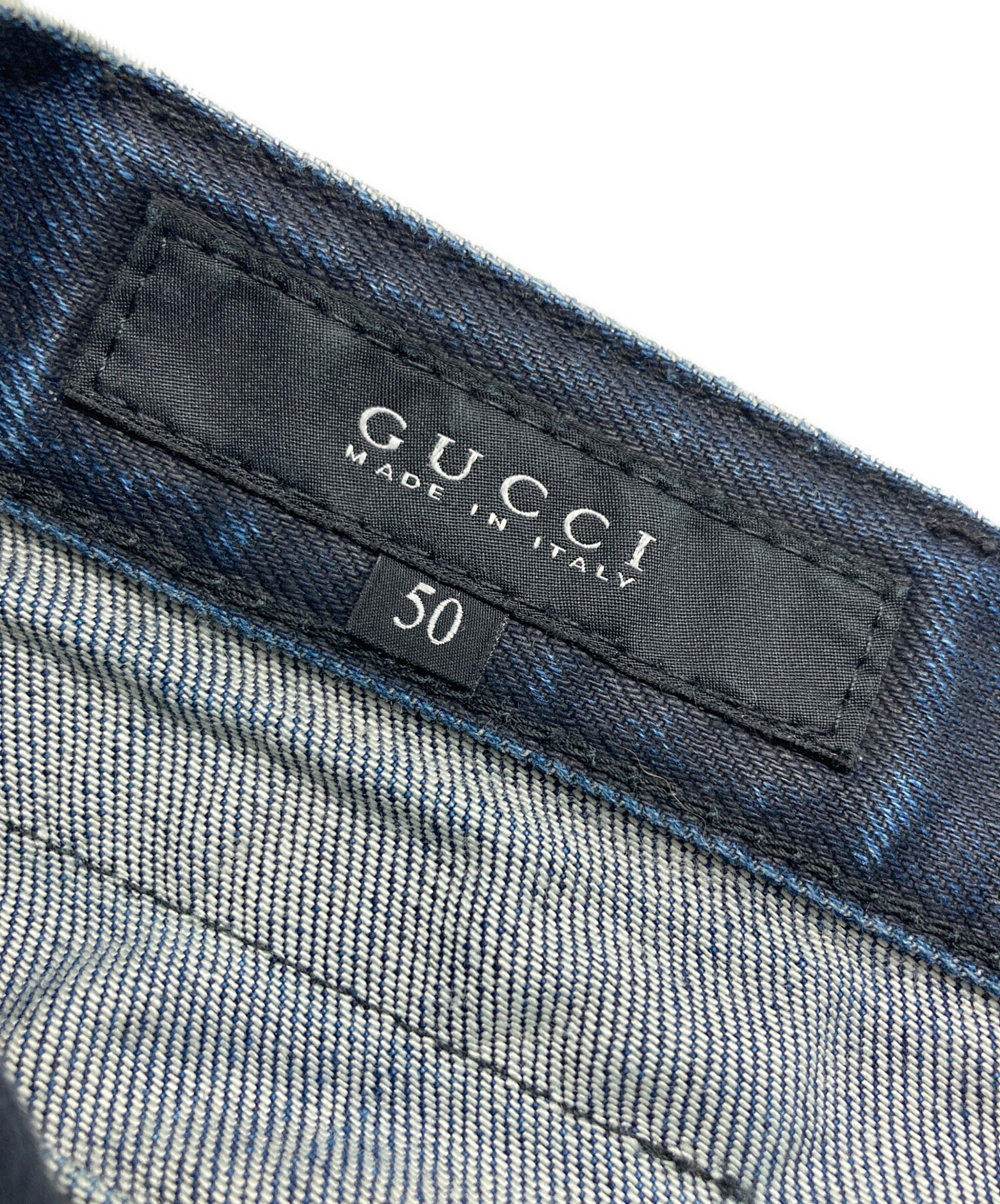 m*i様 GUCCI ストレートデニム ダークブルー 中古・古着通販】GUCCI (グッチ) ストレートデニムパンツ インディゴ