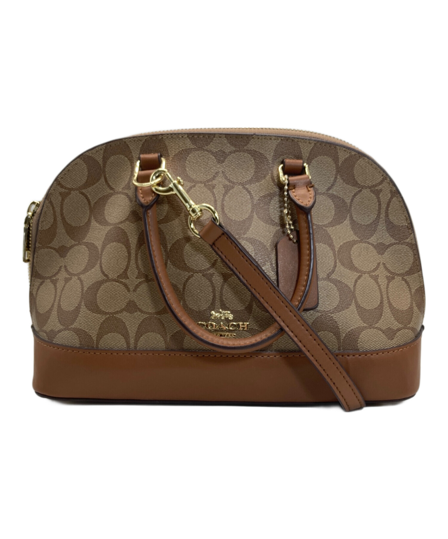 中古・古着通販】COACH (コーチ) シグネチャーハンドバッグ ブラウン