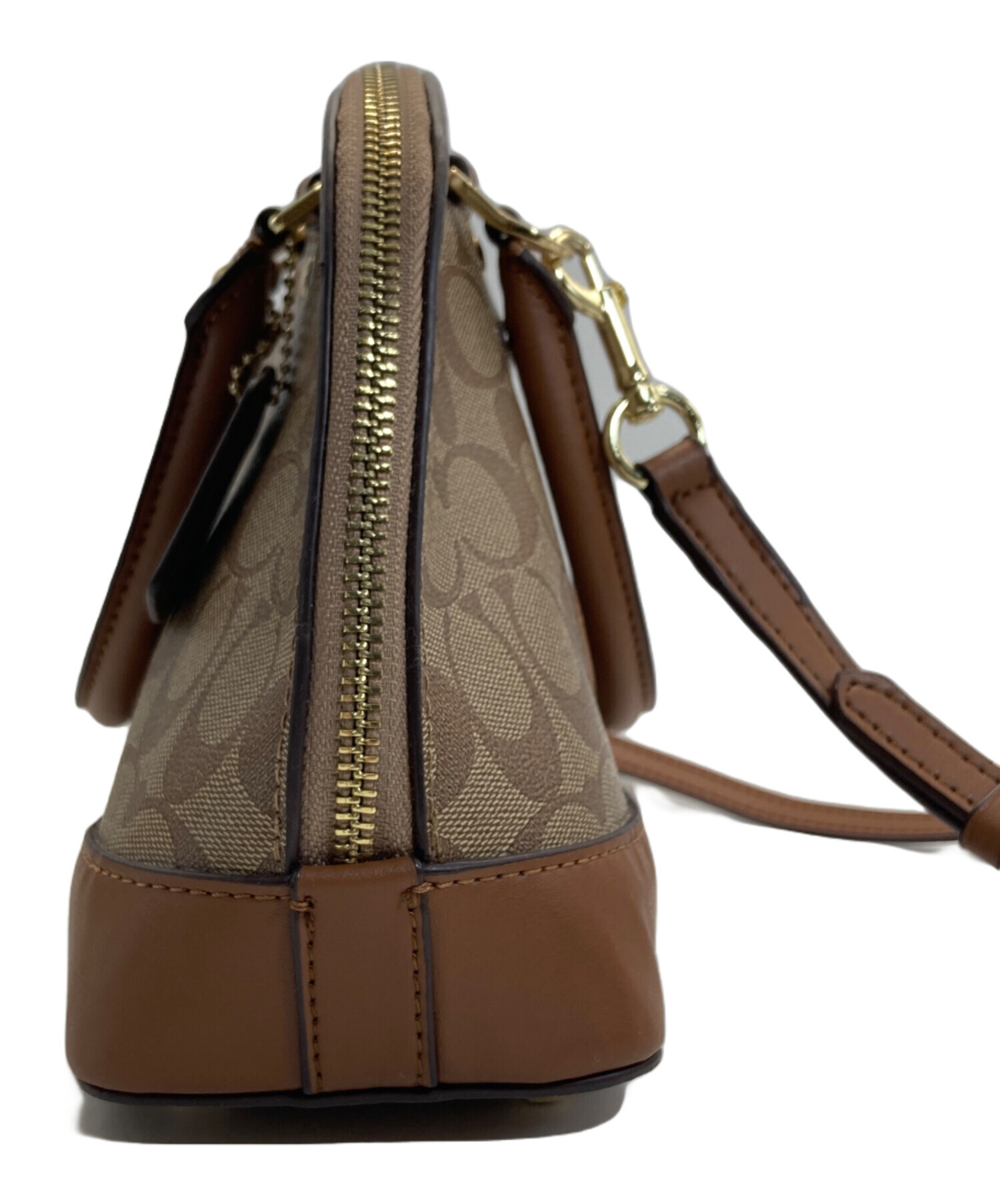 中古・古着通販】COACH (コーチ) シグネチャーハンドバッグ ブラウン