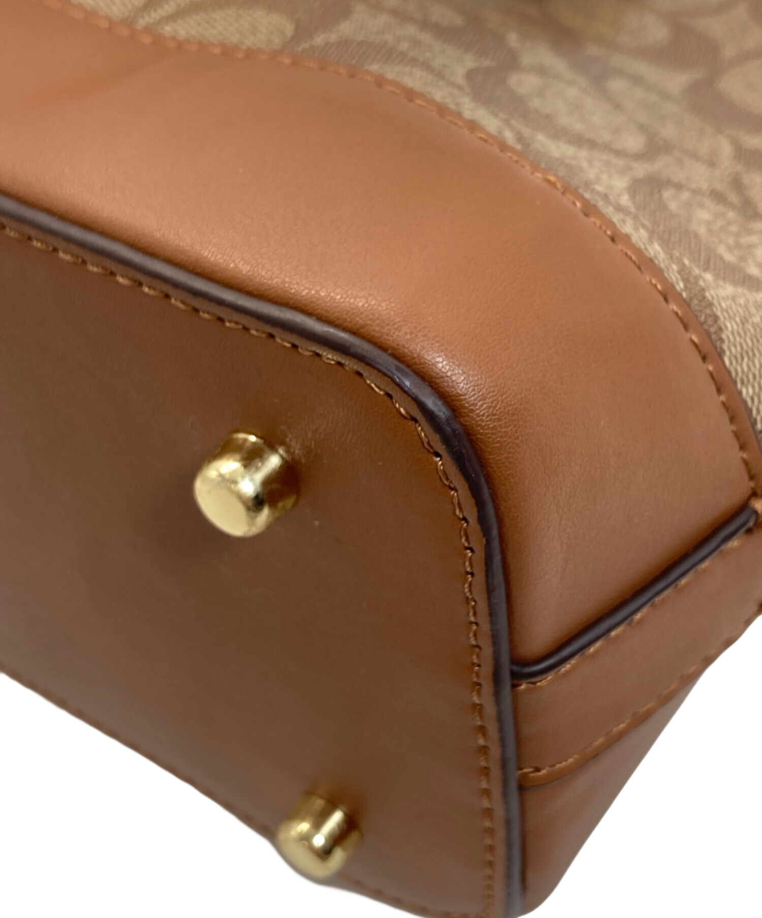 中古・古着通販】COACH (コーチ) シグネチャーハンドバッグ ブラウン