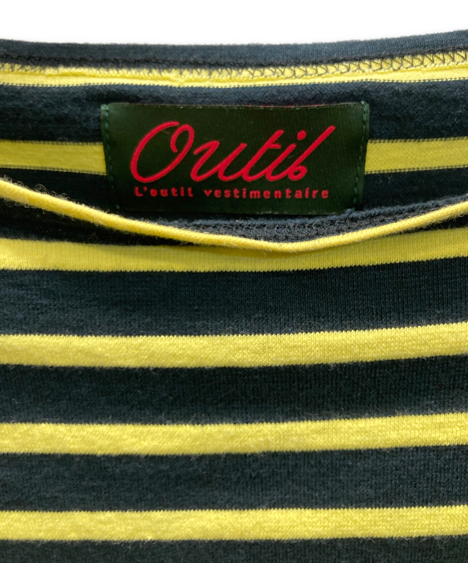 中古・古着通販】OUTIL (ウティ) ボートネックボーダーカットソー