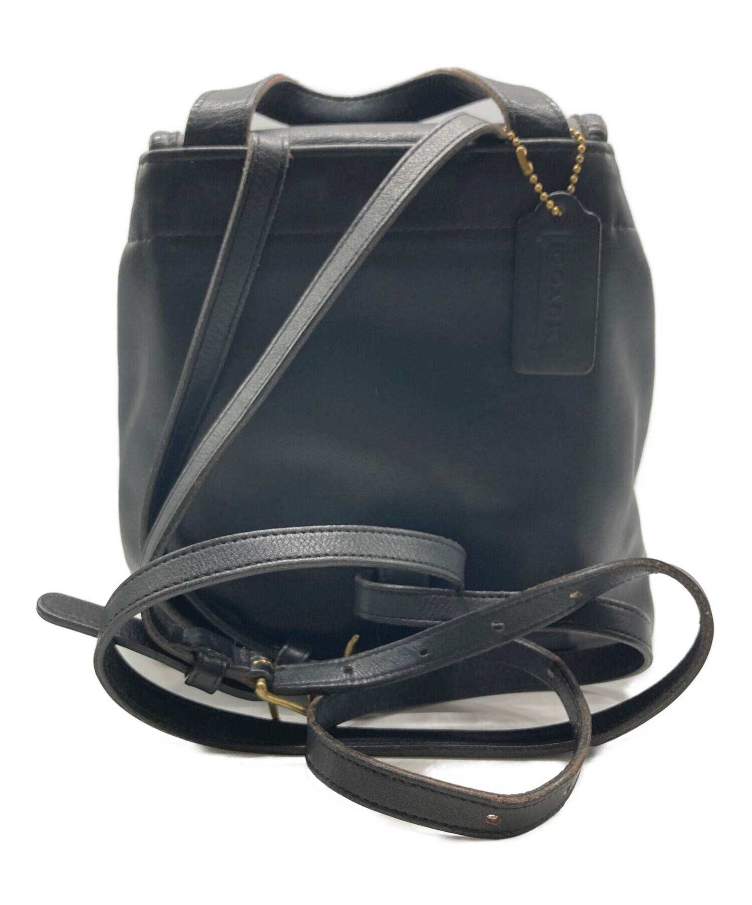 中古・古着通販】COACH (コーチ) レザーミニリュック ブラック