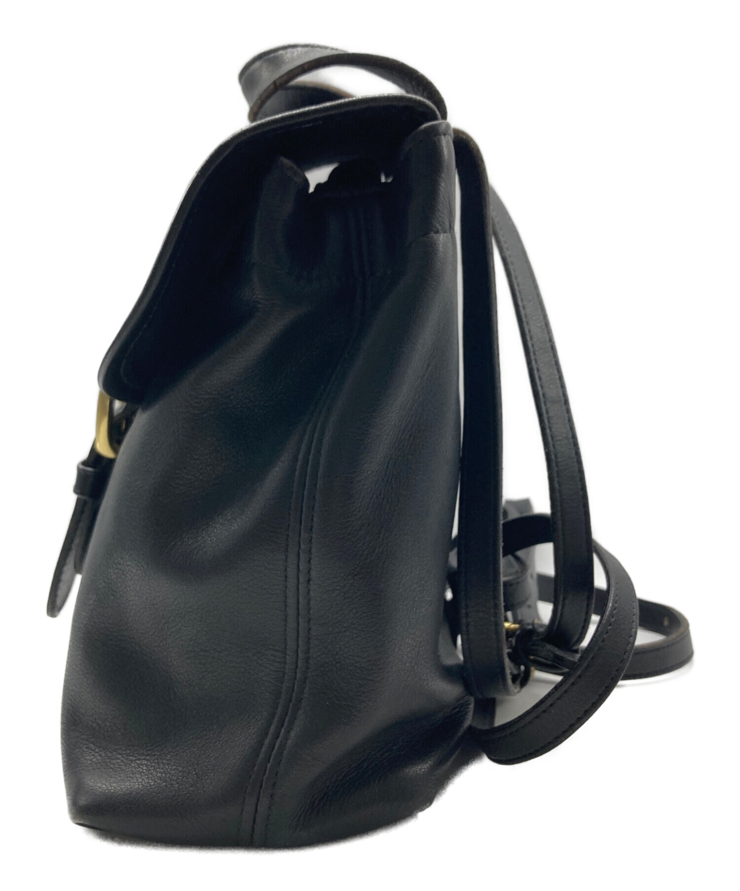 中古・古着通販】COACH (コーチ) レザーミニリュック ブラック