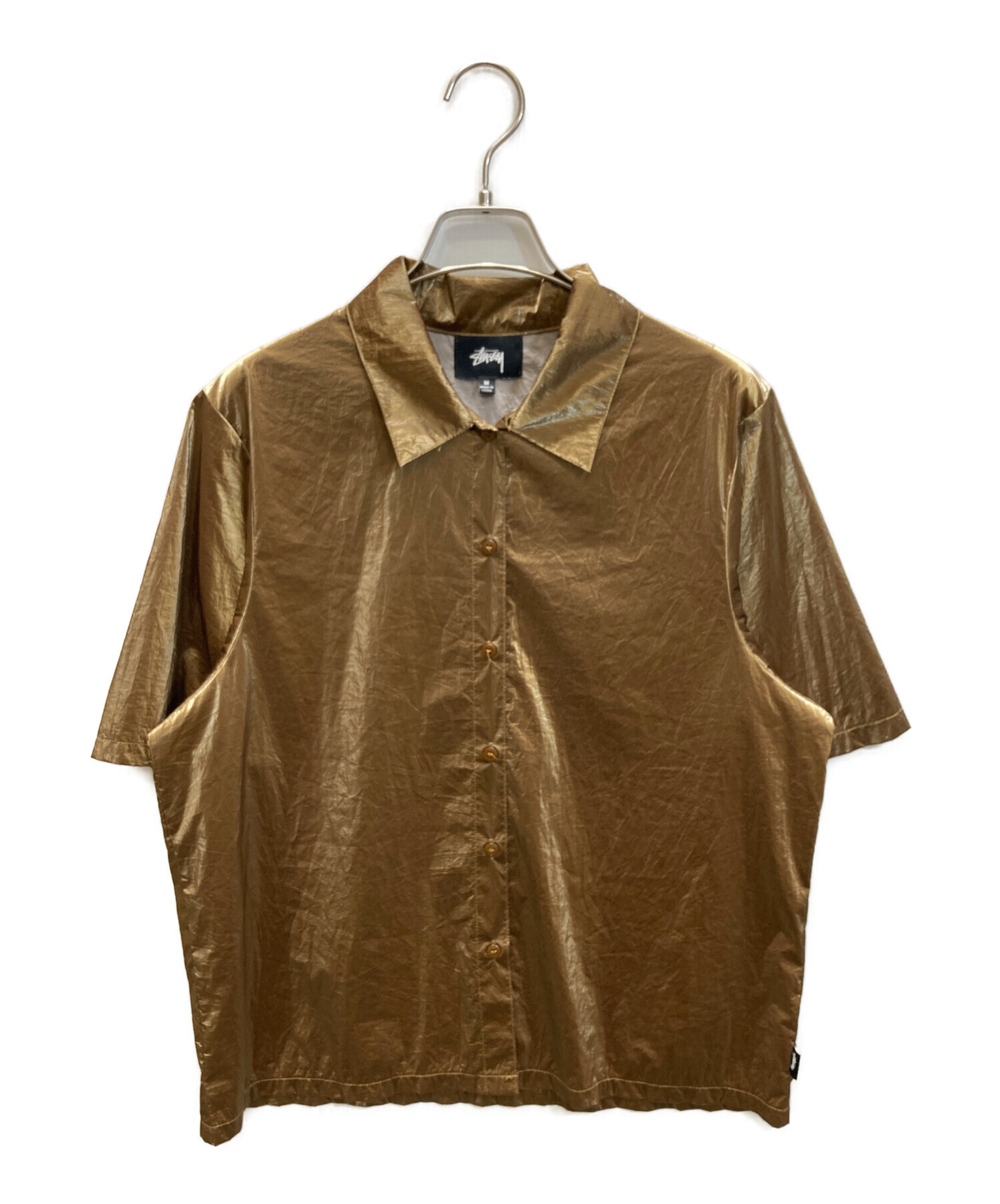 中古・古着通販】stussy (ステューシー) 半袖シャツ ゴールド サイズ:M 