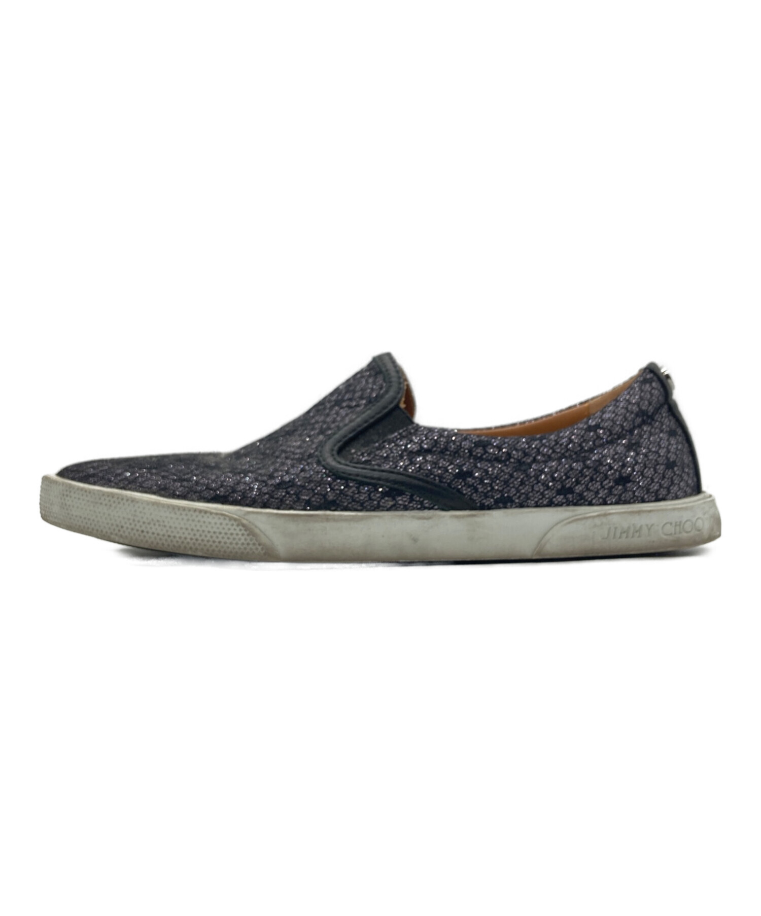 中古・古着通販】JIMMY CHOO (ジミーチュウ) ラメスリッポン ブラック