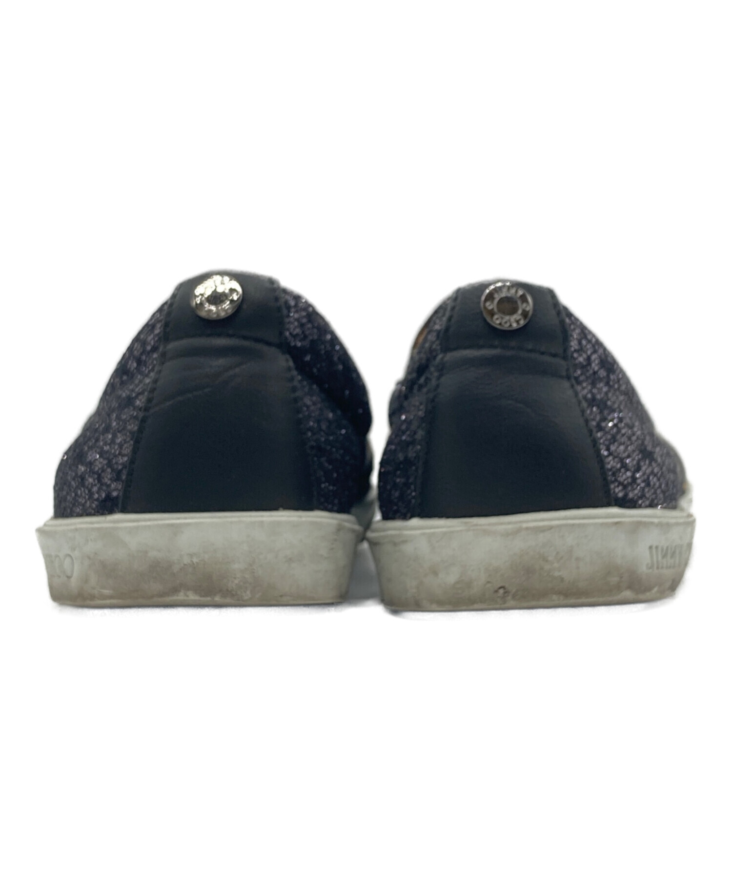 中古・古着通販】JIMMY CHOO (ジミーチュウ) ラメスリッポン ブラック