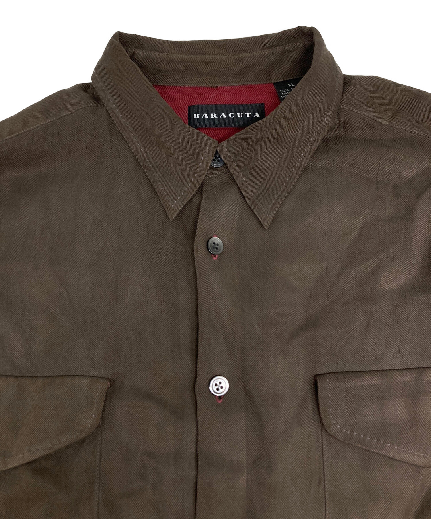 中古・古着通販】BARACUTA (バラクータ) ヘリンボーン シルクシャツ