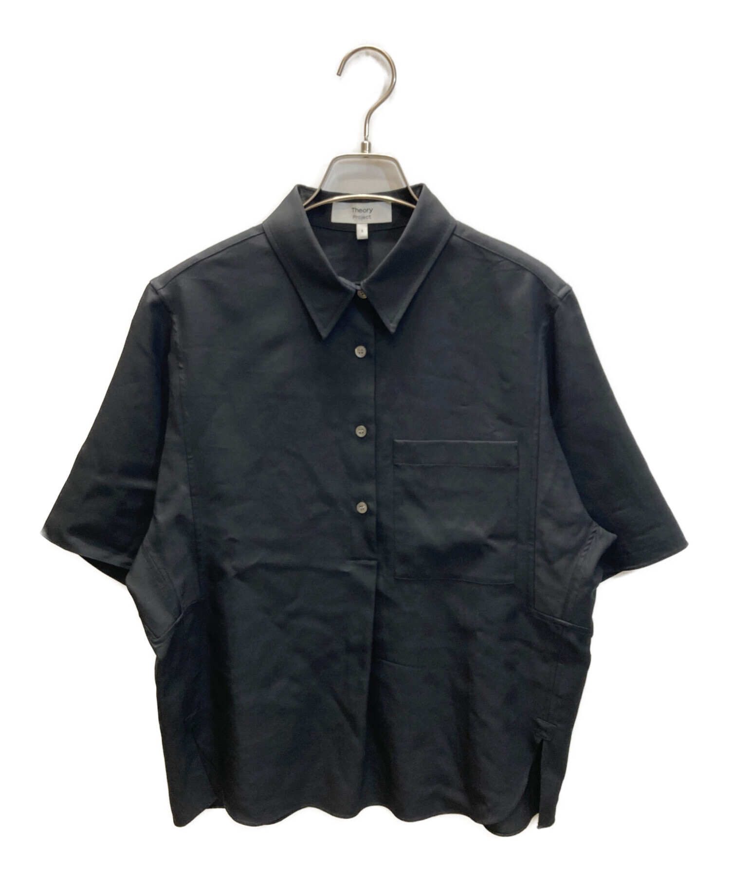中古・古着通販】theory (セオリー) MOD SUIT 半袖ブラウス ブラック