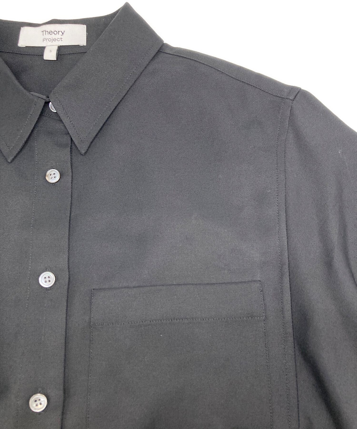中古・古着通販】theory (セオリー) MOD SUIT 半袖ブラウス ブラック