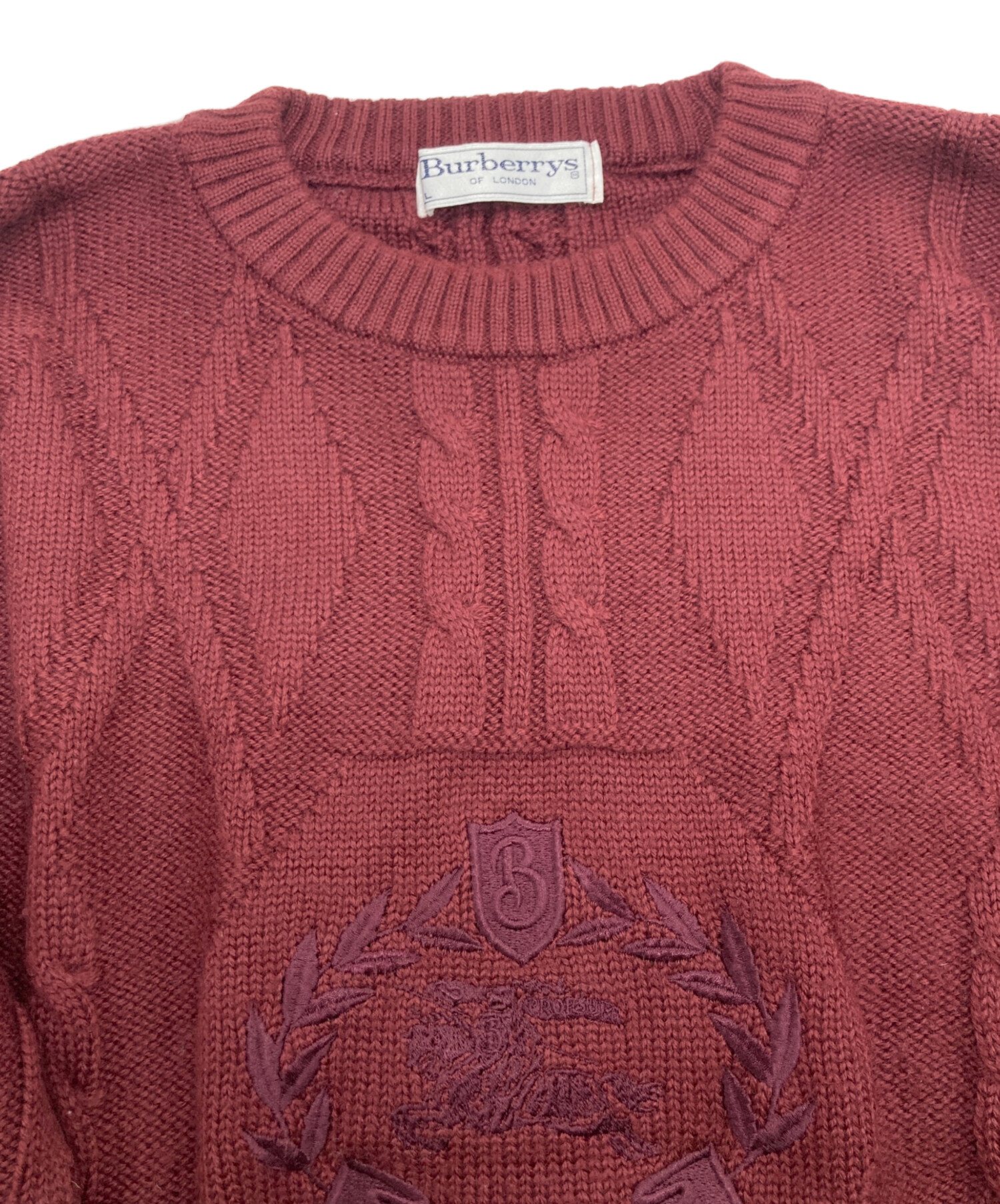中古・古着通販】Burberry's (バーバリーズ) ケーブルニット レッド