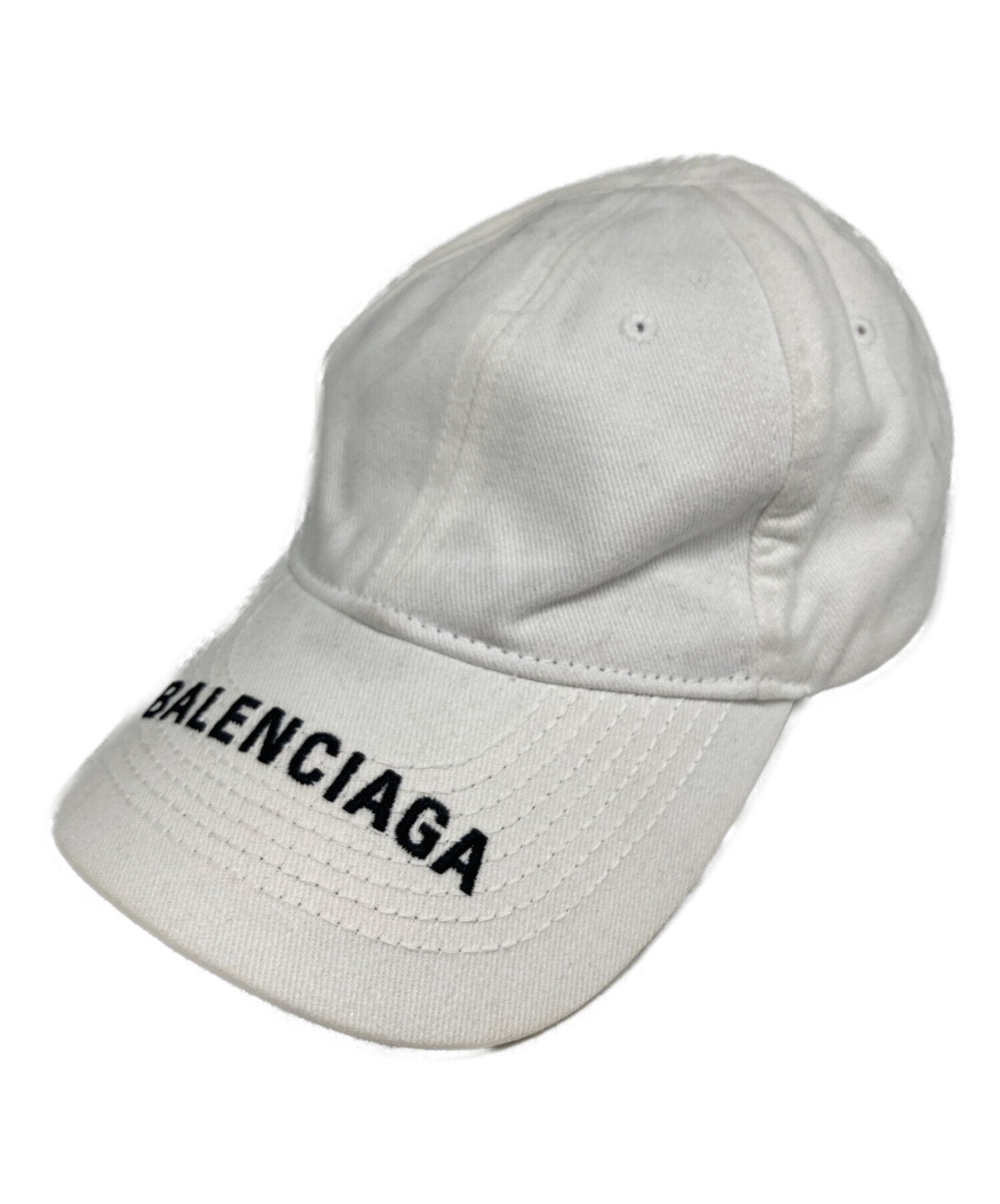 バレンシアガ　ホワイトキャップ L (58cm) 中古・古着通販】BALENCIAGA (バレンシアガ) キャップ ホワイト サイズ