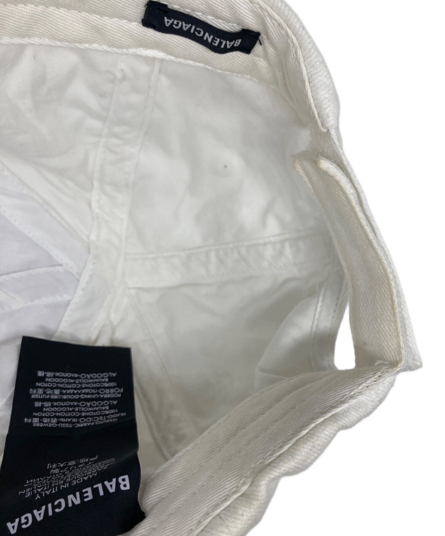 中古・古着通販】BALENCIAGA (バレンシアガ) キャップ ホワイト サイズ