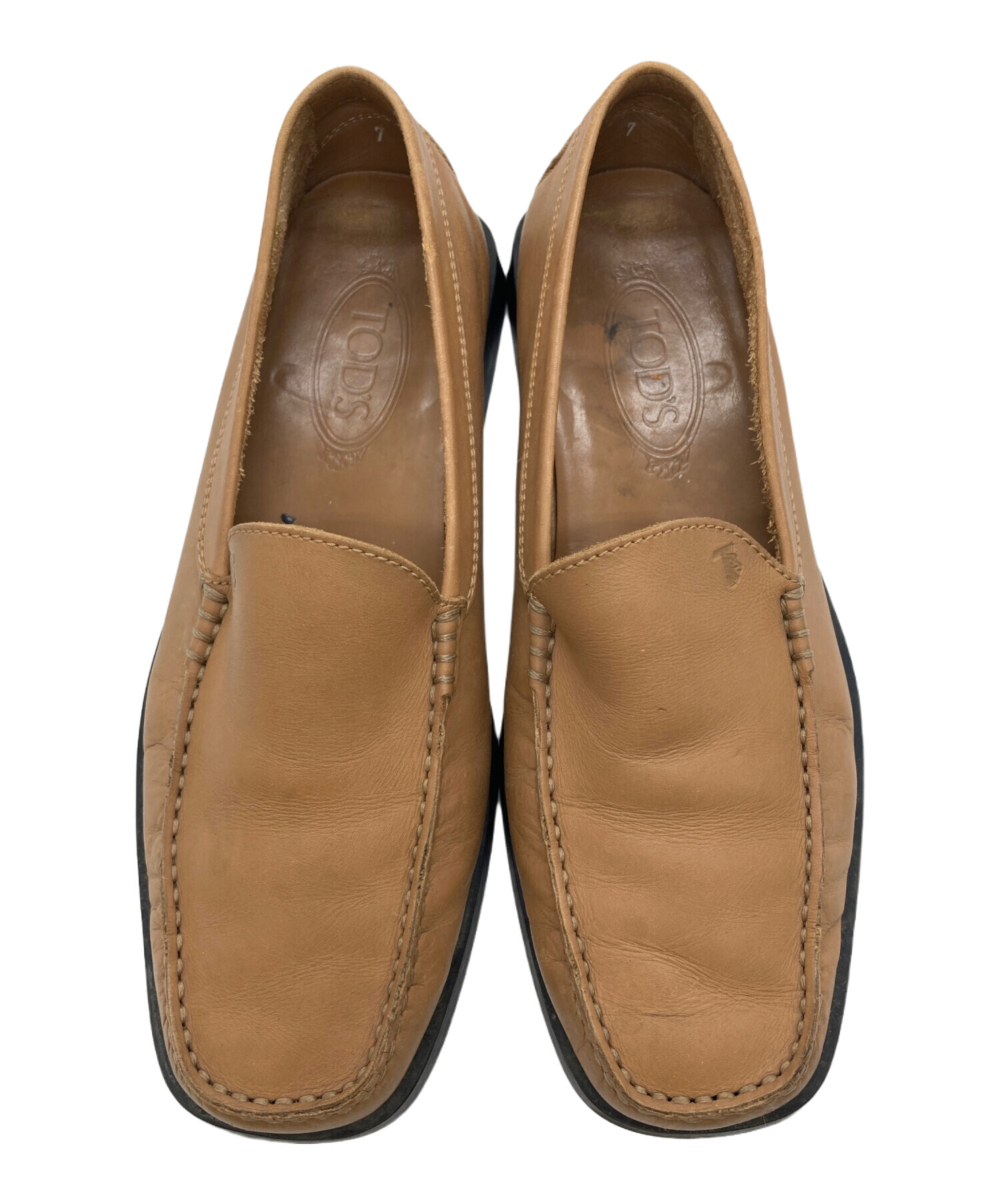 中古・古着通販】TOD'S (トッズ) スクエアトゥローファー ベージュ