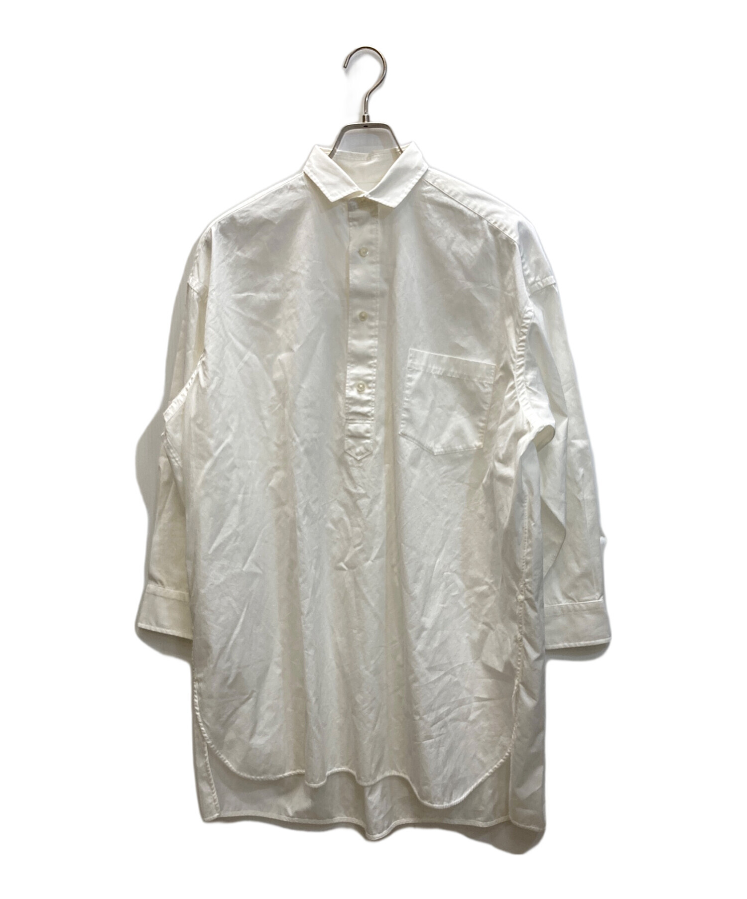 中古・古着通販】TICCA (ティッカ) スクエアビッグシャツ ホワイト