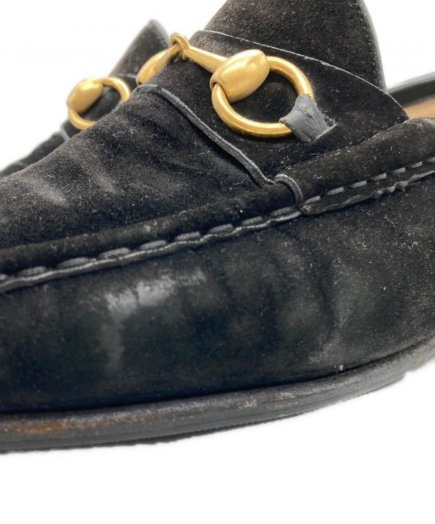 中古・古着通販】GUCCI (グッチ) スエード ホースビット ローファー