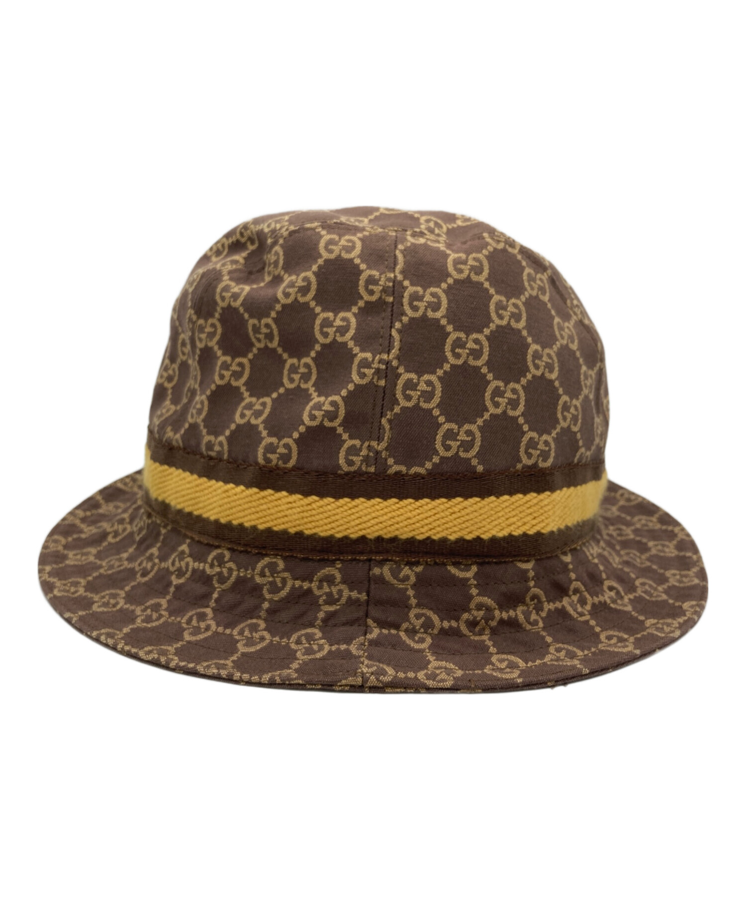【ほぼ未使用】グッチ バケットハット GGキャンバス ブラウン Sサイズ 57 中古・古着通販】GUCCI (グッチ) GGキャンバス バケットハット
