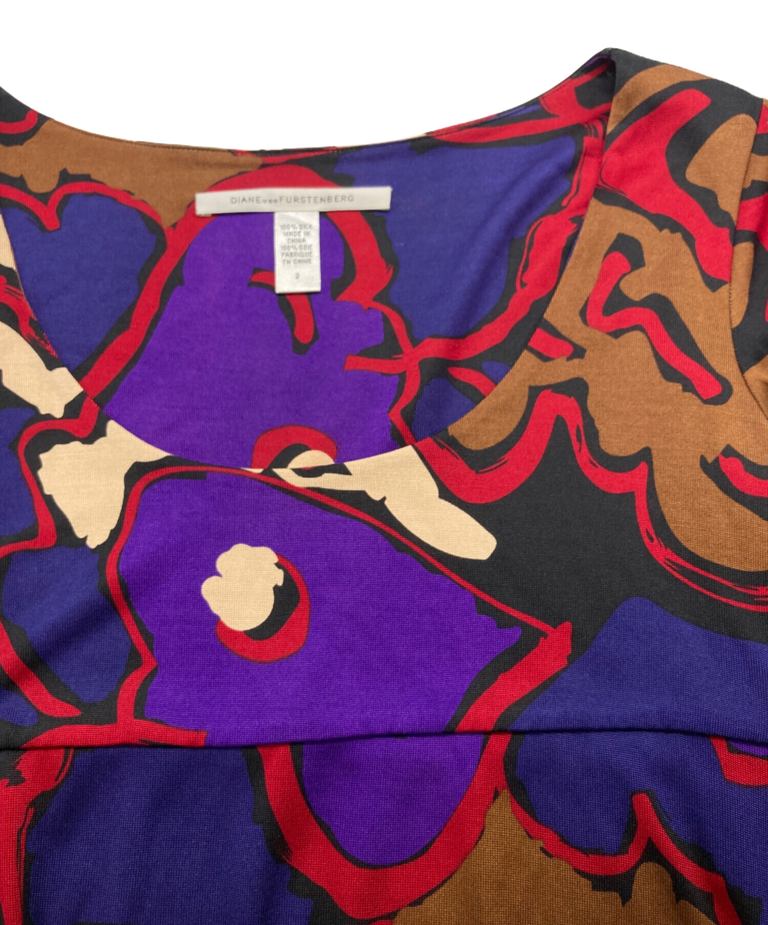 Diane von Furstenberg シルクシャツ 長袖 パープル 中古・古着通販 