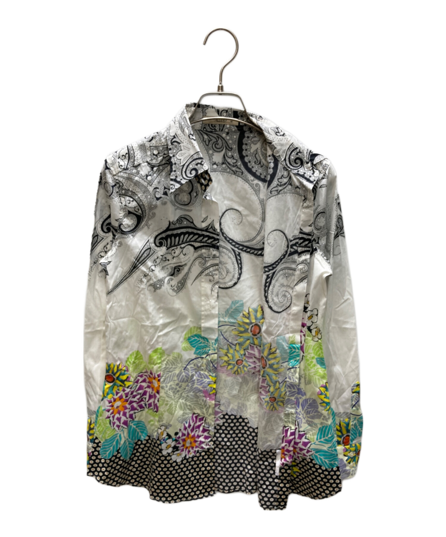 中古・古着通販】ETRO (エトロ) ペイズリー柄プリントシャツ ホワイト