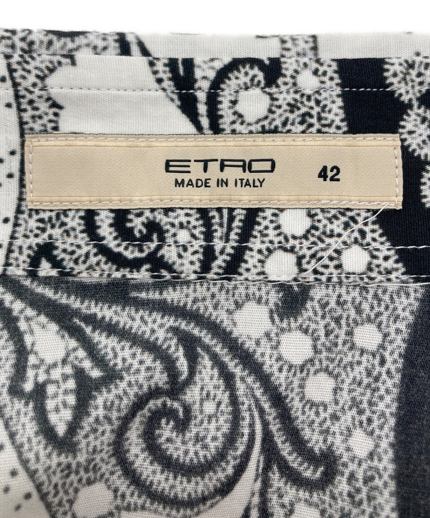 中古・古着通販】ETRO (エトロ) ペイズリー柄プリントシャツ ホワイト