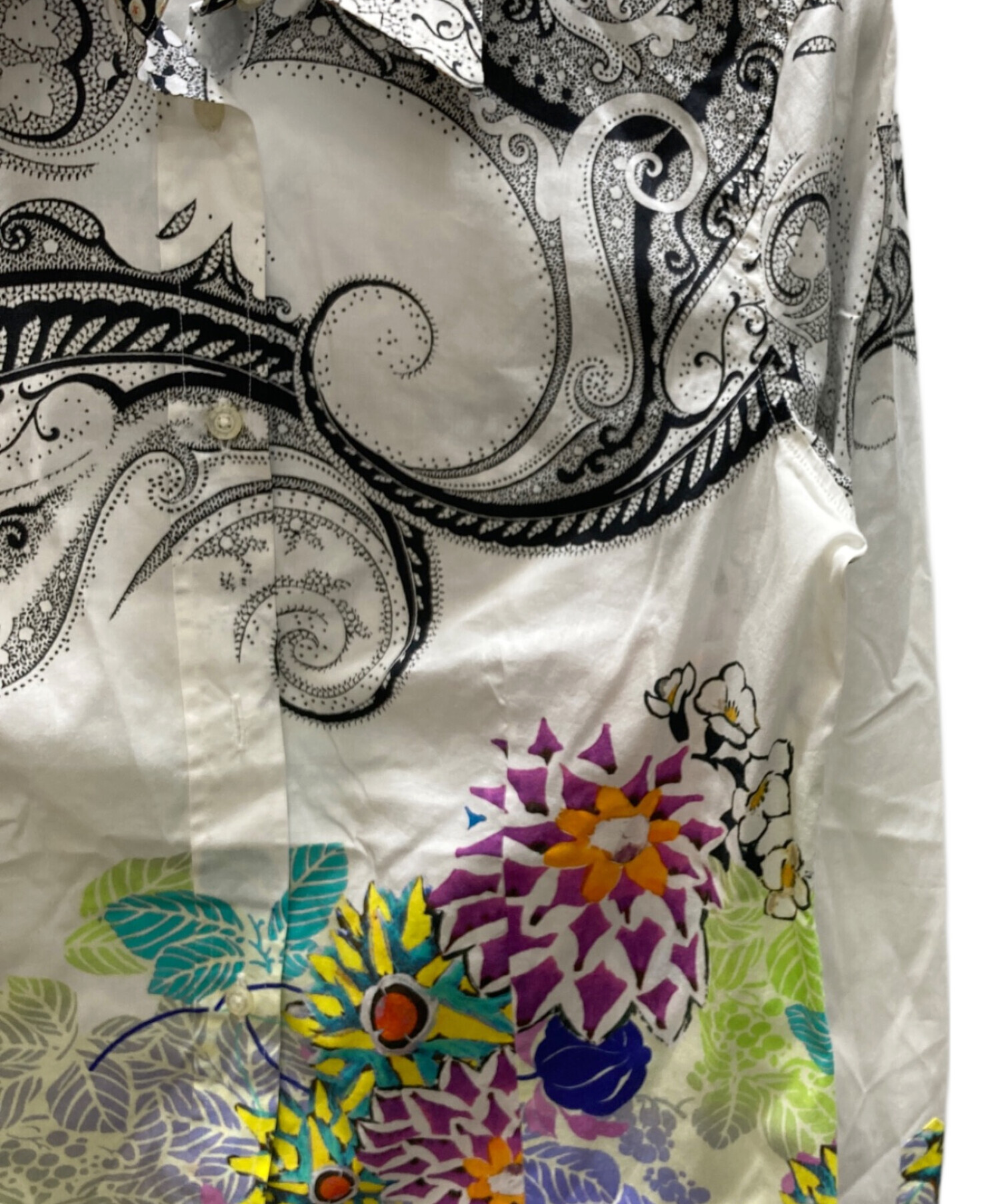 中古・古着通販】ETRO (エトロ) ペイズリー柄プリントシャツ ホワイト