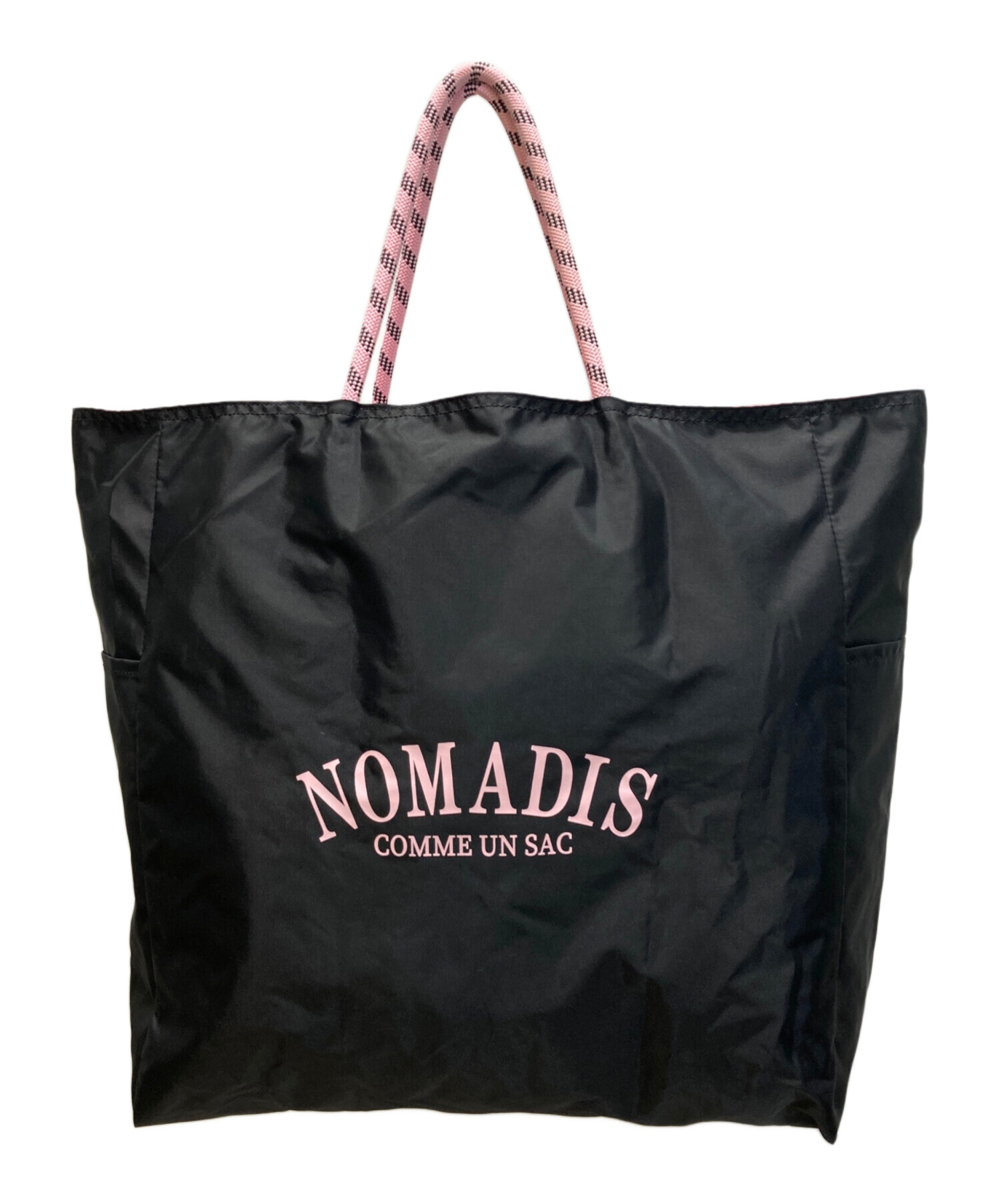 【新品・タグ付き】ノマディス NOMADIS トートバッグ 黒 ブラック 中古・古着通販】NOMADIS (ノマディス) トートバッグ ブラック×ピンク